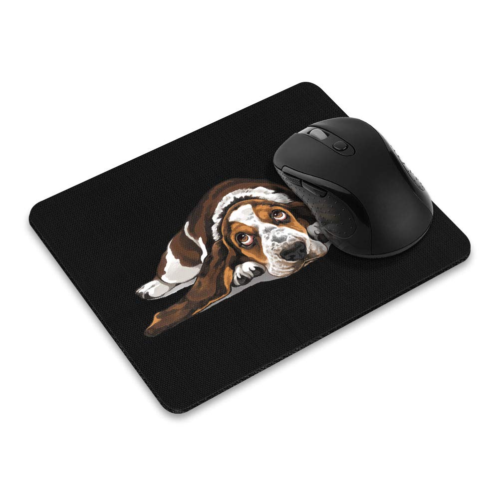 Non-Slip Rectangle Mouse Pad with WIRESTER Basset Hound Design - Perfect for Home Office, Gaming Desk & Computer Workstations - Durable Desk Accessory for Comfortable Mouse Control
