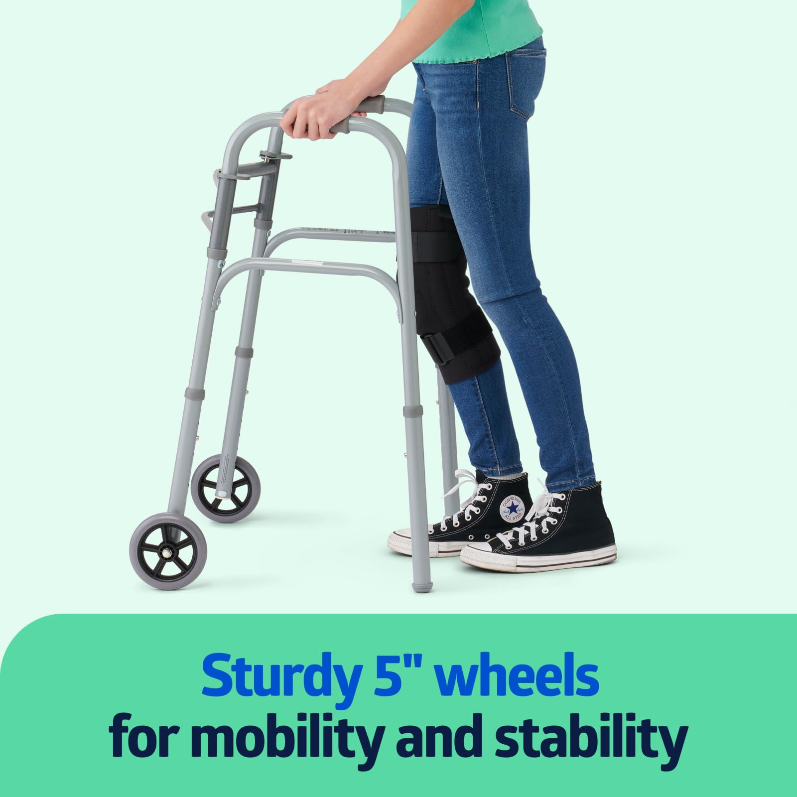 Medline Lightweight Junior Folding Walker with 5