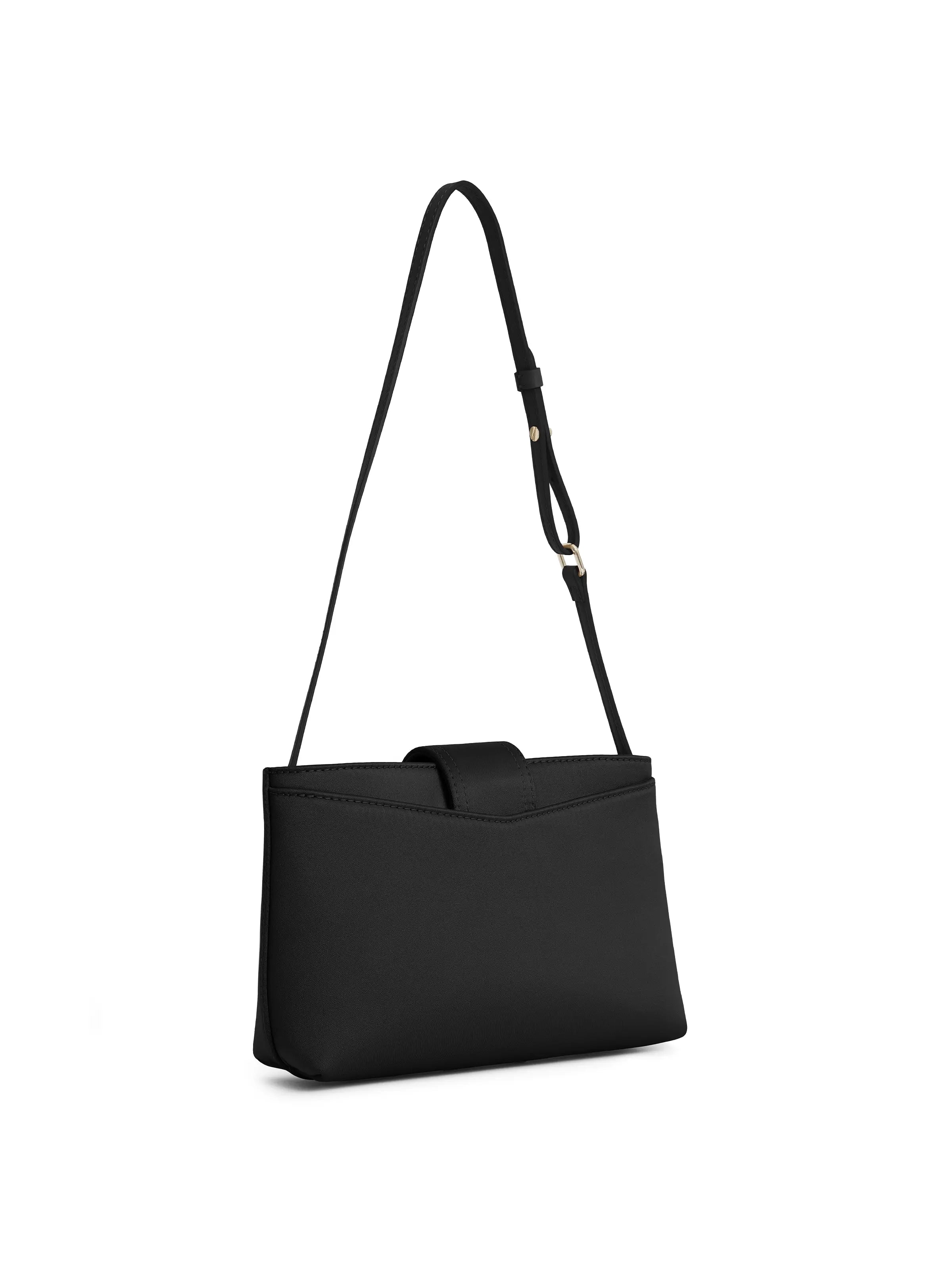 Belmont Shoulder Bag - Black Satin Crossbody Purse for Women | Fashionable & Lightweight | Perfect for Work, Travel & Everyday Use