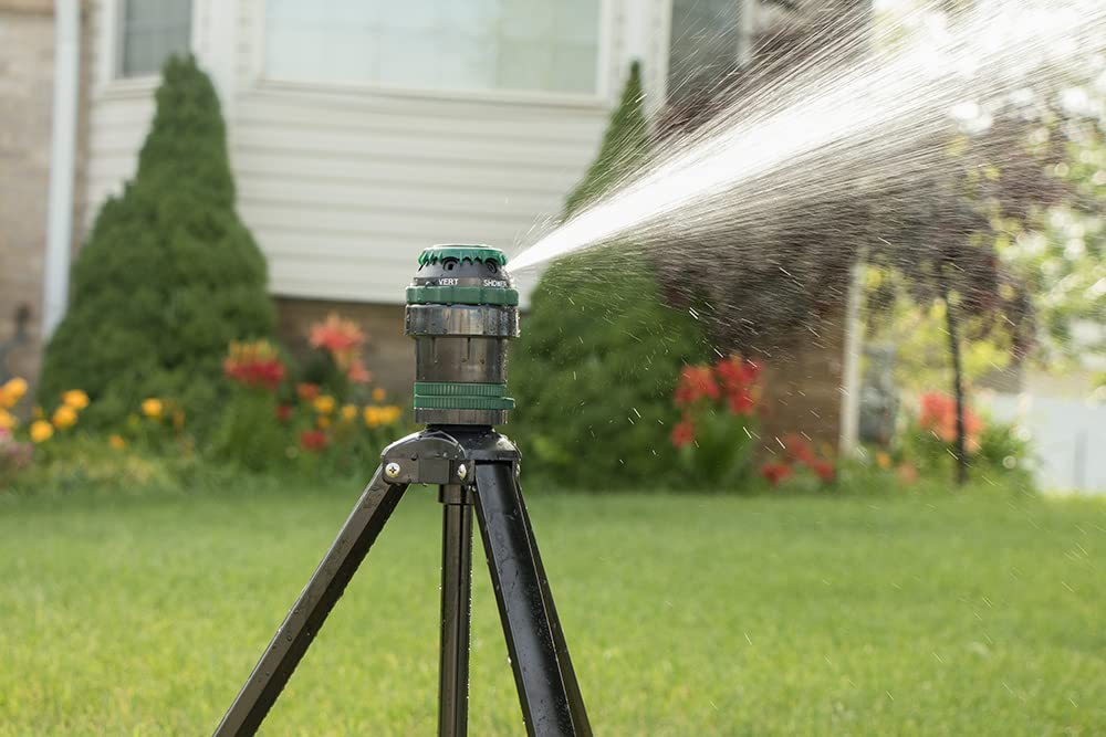 Orbit 56481 H2O-Six Gear Drive Tripod Sprinkler - 2 Pack Green Lawn Watering System for Large Yards, Gardens & Landscaping | Perfect for Even Water Distribution in Residential & Commercial Areas