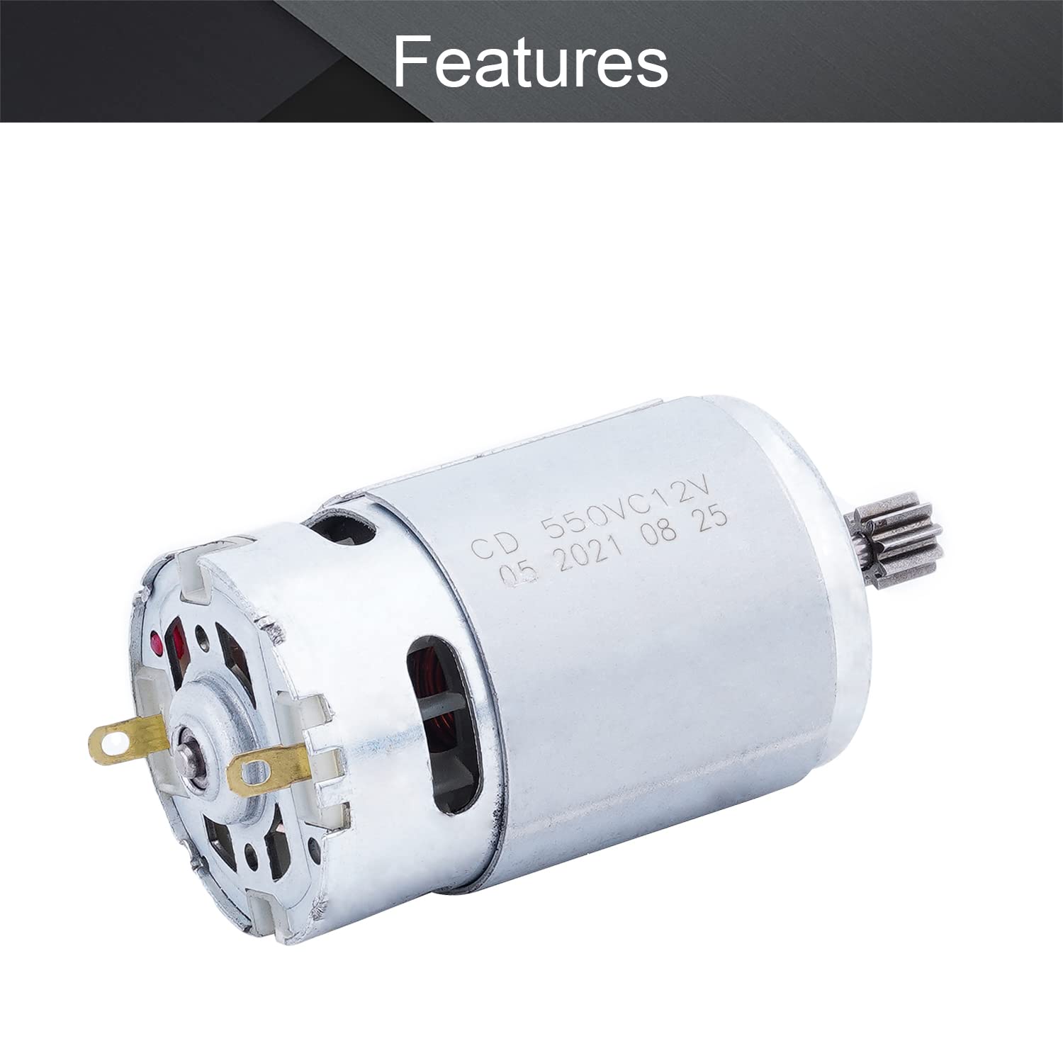 Fielect 550 12V Electric Motor with 9 Teeth Gearbox - Replacement Parts for Power Wheels, Kids Electric Cars & Ride-On Toys | Perfect for DIY Upgrades, Children's Toy Vehicle Repairs & Motorized Projects