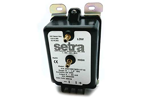 SETRA 2641-001W-D-11-T1-C 4-20mA Terminal Strip, Model 264 Differential Pressure Transducer - 1 W.C. ±1% FS Accuracy, Unidirectional (No Calibration Certificate) for HVAC Systems, Industrial Automation and Process Control Applications