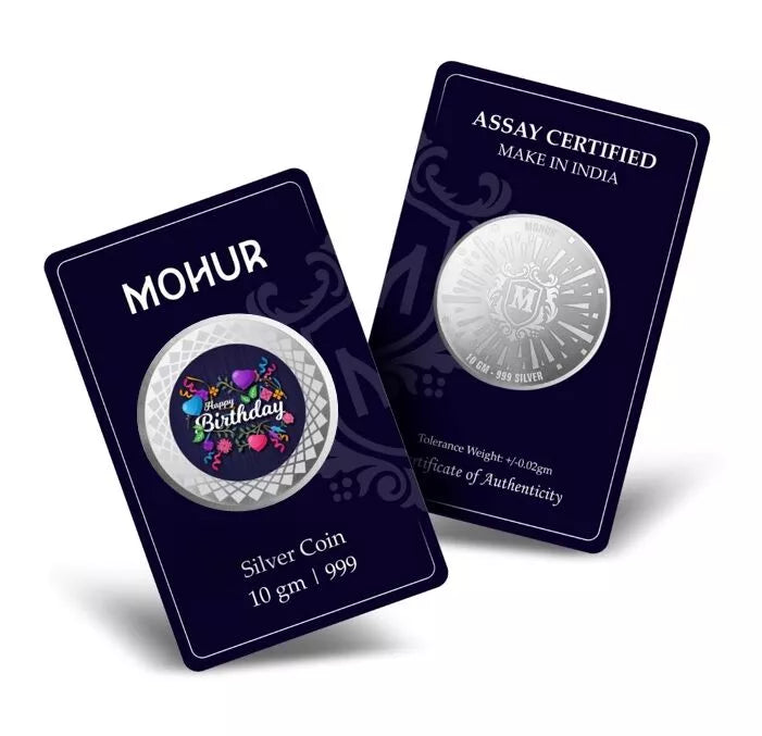 999 Pure Silver Birthday Coins (Design 37) - Genuine .999 Fine Silver Collectible Gift for Birthdays, Anniversaries & Special Occasions - Perfect for Coin Collectors, Investors & Memorable Gift Giving