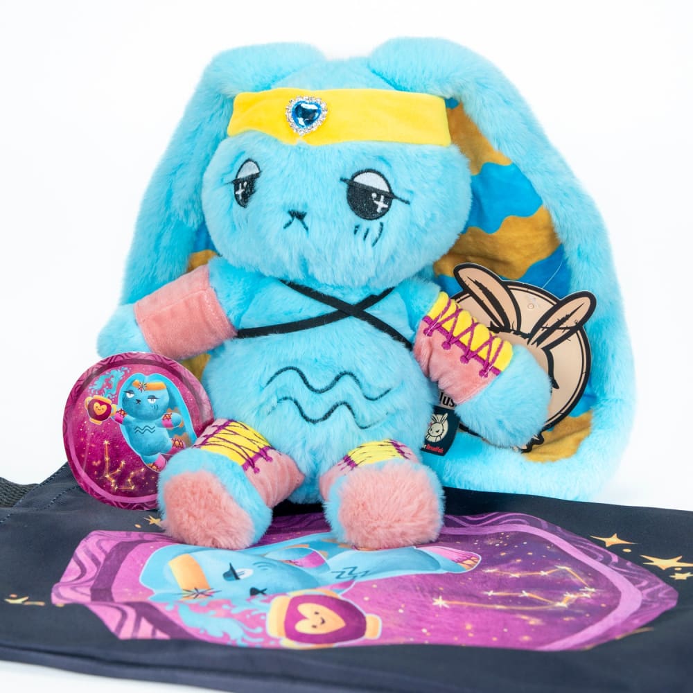 Plushie Dreadfuls Aquarius Rabbit Stuffed Animal - Soft Zodiac Plush Toy for Collectors & Astrology Lovers | Perfect Gift for Birthdays, Home Decor, and Cuddling