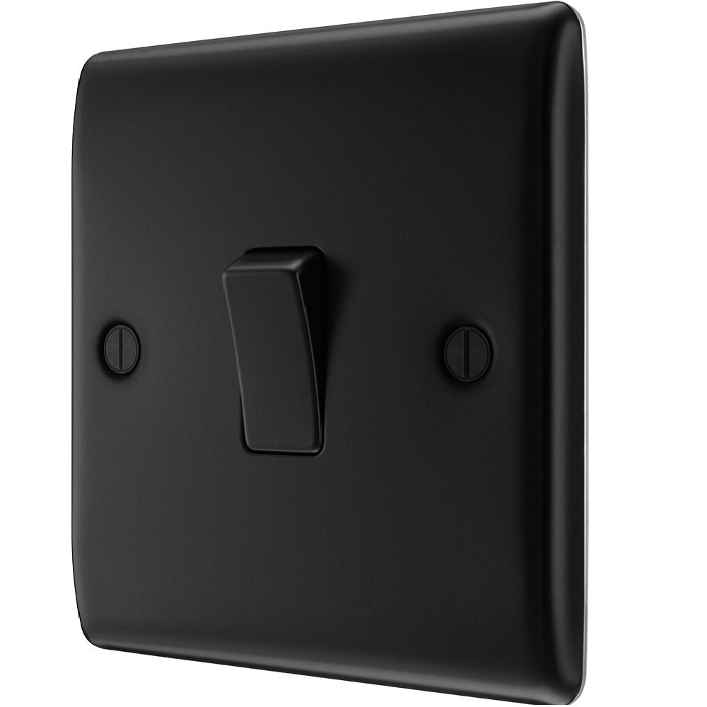 BG Nexus Metal Matt Black Intermediate Light Switch NFB13 - Modern Electrical Switch for Home & Office - Perfect for Living Room, Bedroom, and Commercial Spaces