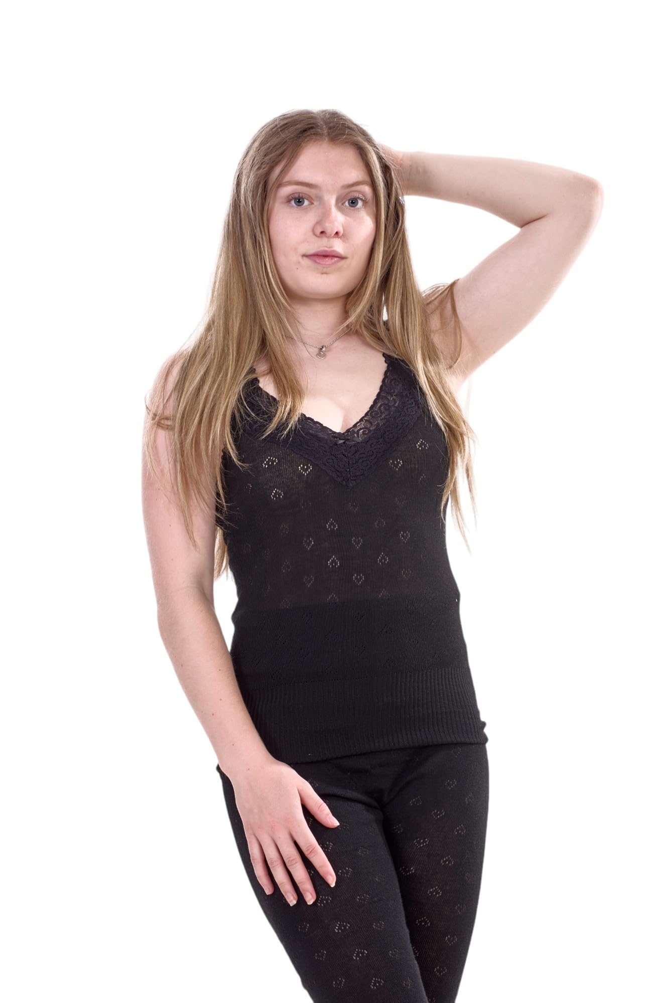 Itronik Women's Thermal V-Neck Vest T-Shirt - Warm Underwear Top for Winter, White or Black, Made in UK | Perfect for Layering, Outdoor Activities & Cold Weather Fashion
