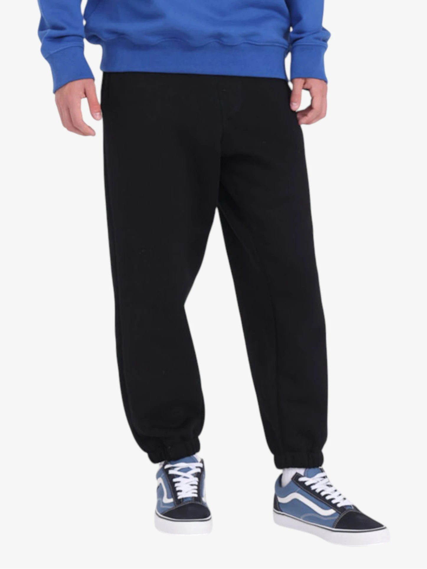 Vans Core Basic Relaxed Fleece Sweatpants for Men - Black Casual Joggers for Lounge, Gym & Streetwear Fashion