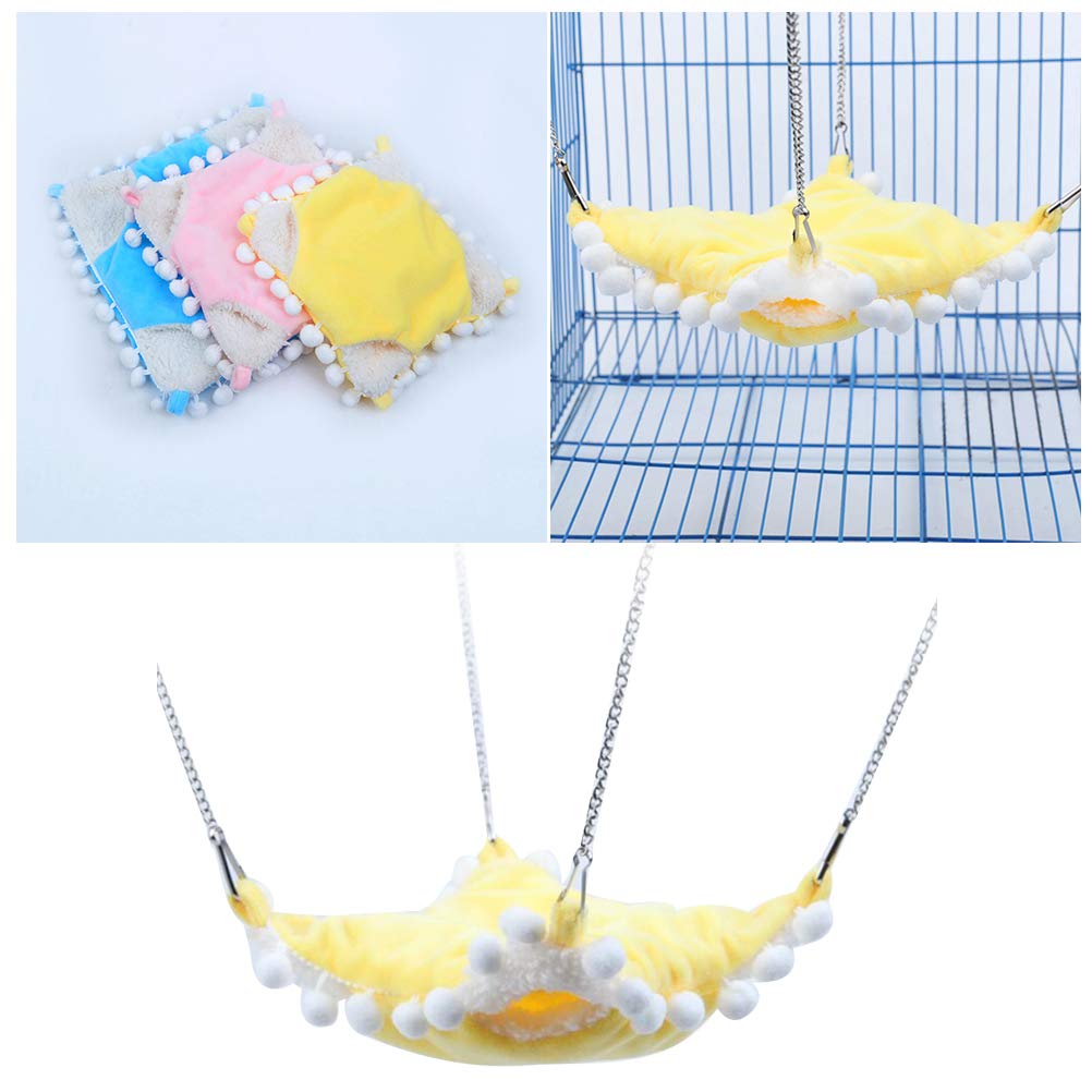 POPETPOP 宠物吊床 - 仓鼠笼吊床、猫床玩具、兔子悬挂吊床、豚鼠床垫、小宠物舒适垫，适合仓鼠、兔子、猫咪、豚鼠等多种宠物，家庭室内外休闲使用