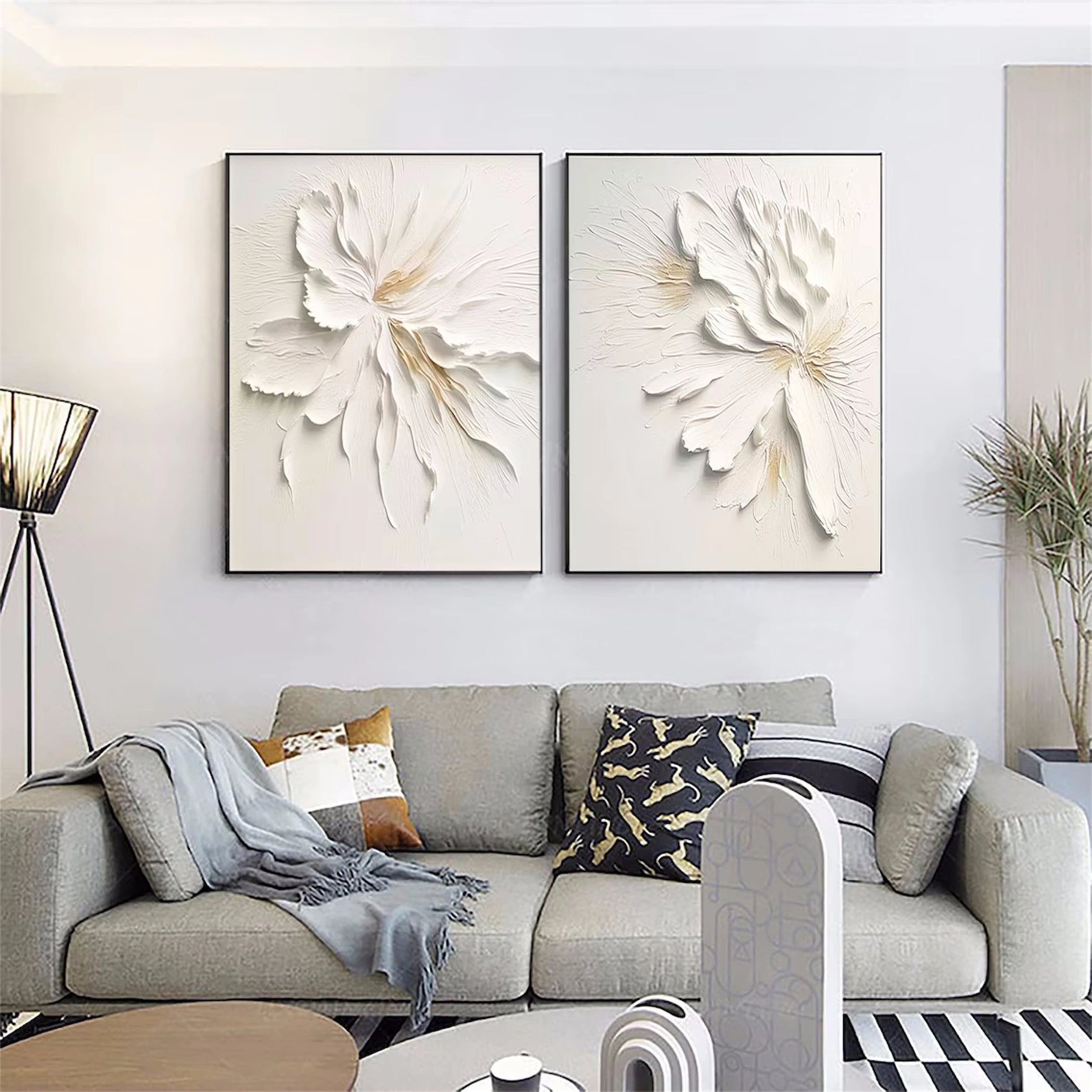 2-Piece Floral and Tree Canvas Art Set #FT037 - Perfect for Living Room, Bedroom, and Office Wall Decor