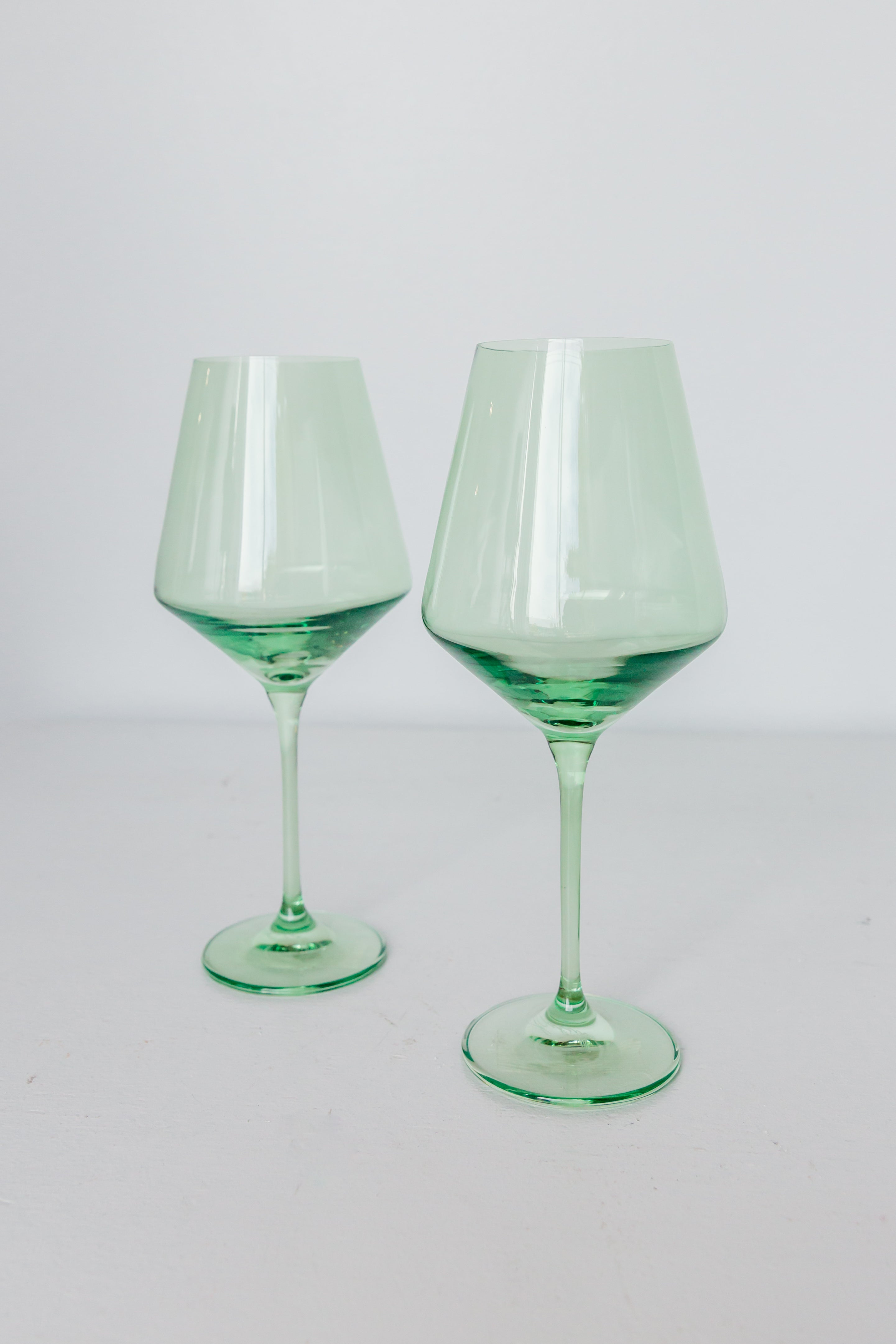 Elegant Estelle Colored Wine Glasses Set of 2 - Mint Green Stemware for Red & White Wine - Perfect for Dinner Parties, Romantic Dates & Home Decor