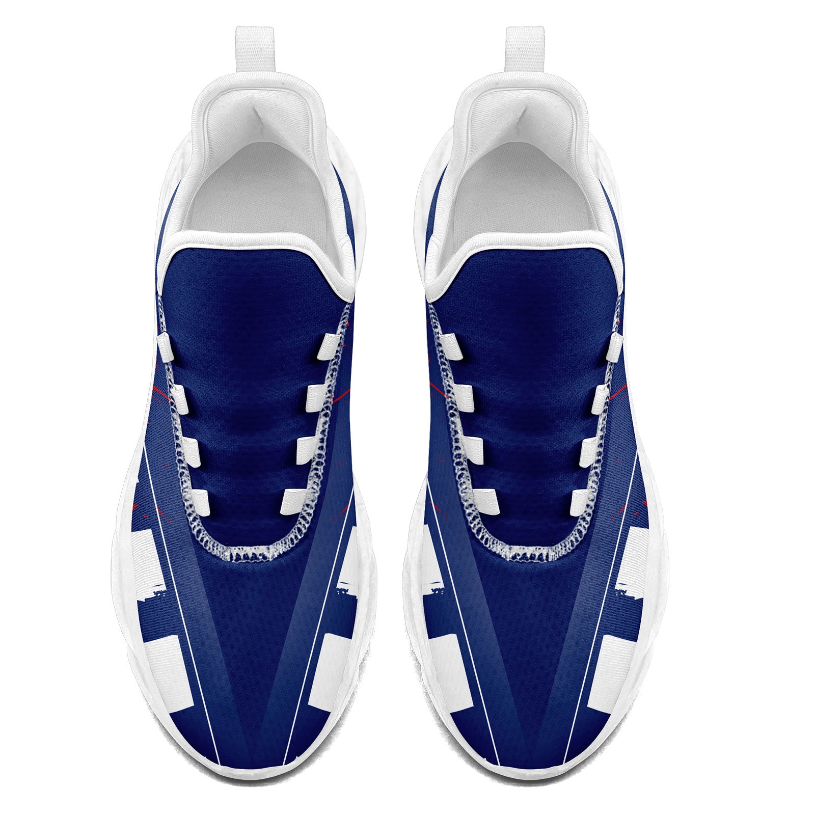 Custom Blue & Red New York Maxsoul Sneakers - Personalized Basketball Shoes FN003 D020260 for Men & Women - Perfect for Streetwear, Gym & Casual Fashion