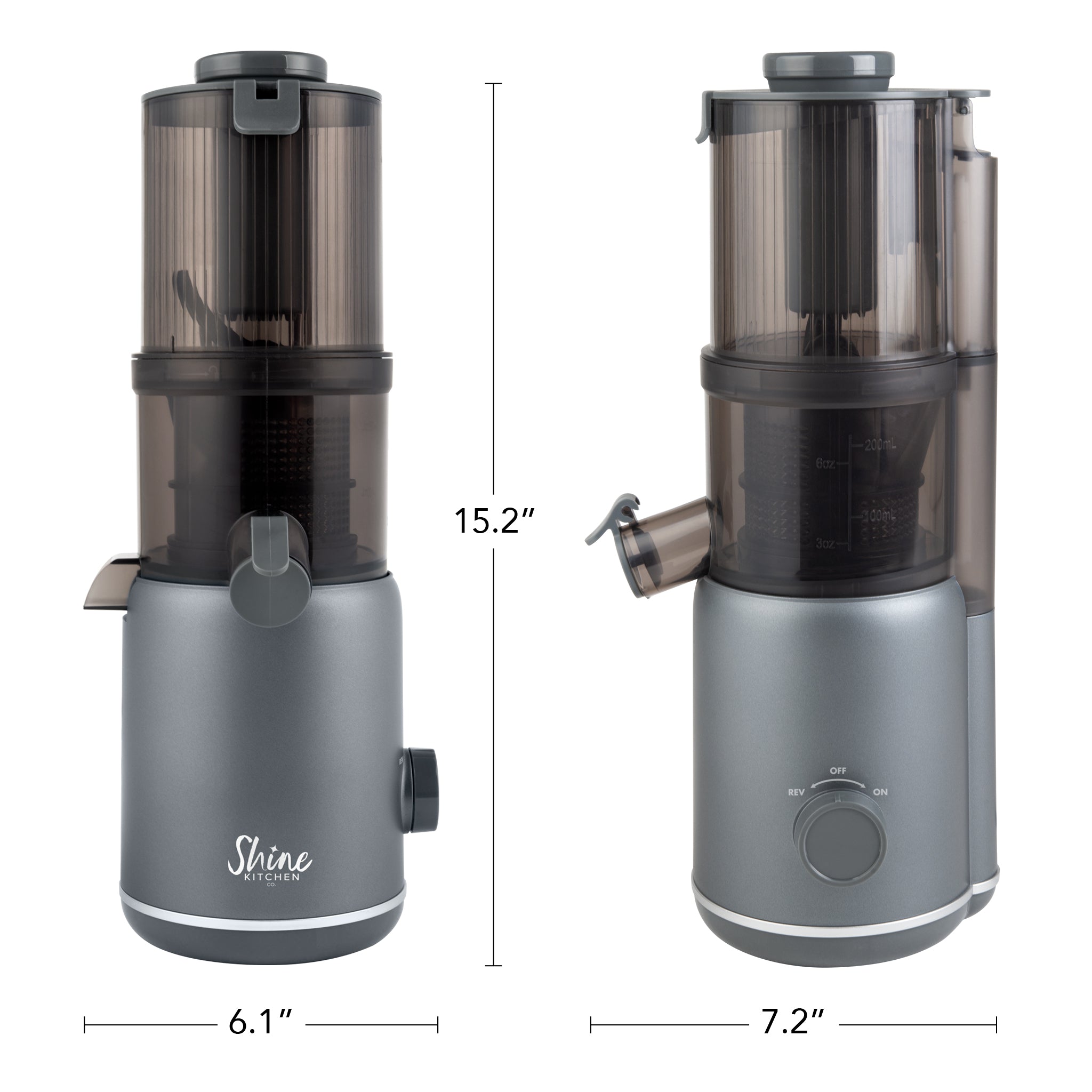 Shine Kitchen Co.® Multi Batch Compact Cold Press Juicer - Slow Masticating Juicer for Fruits & Vegetables - Perfect for Healthy Juicing at Home, Gym, or Office