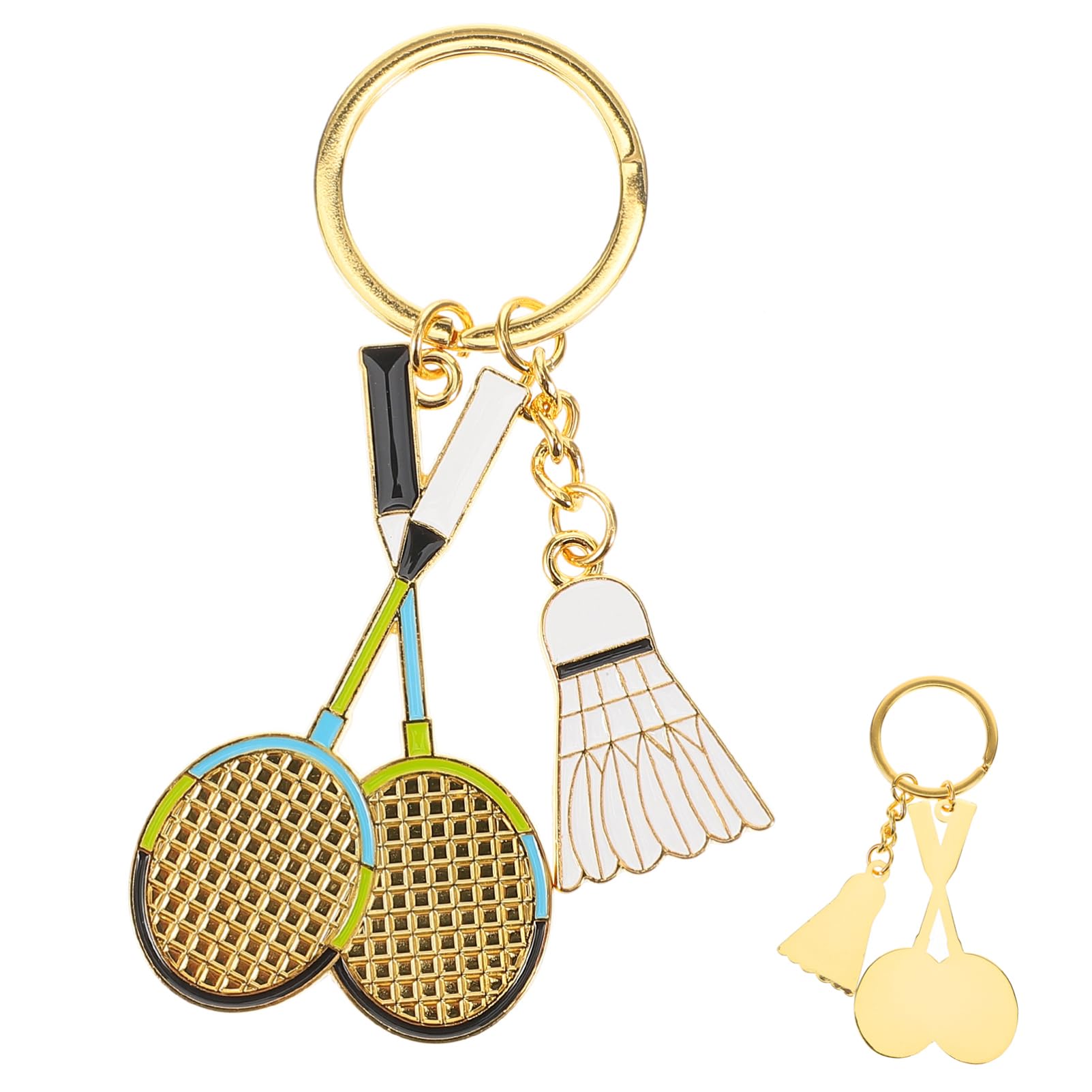 VANZACK Enamel Badminton Racket Keychain - Metal Sports Keyring with Ball Design - Motivational Gift for Badminton Players & Sports Fans - Perfect for Tournaments, Parties & Team Events