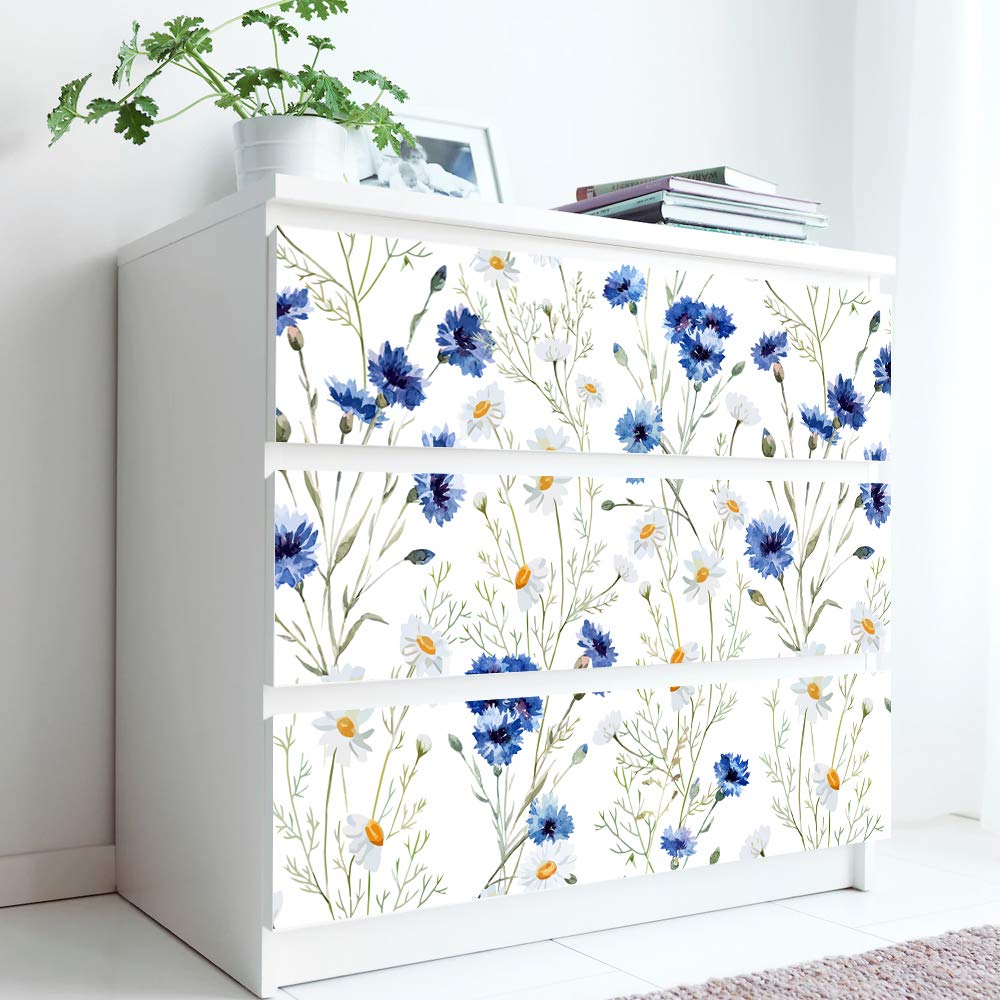 Self-Adhesive Dresser Sticker - Peel and Stick Furniture Decals for IKEA MALM - Removable Wood Grain Vinyl Wrap for Bedroom, Kids Room & DIY Home Decor (009, MALM)