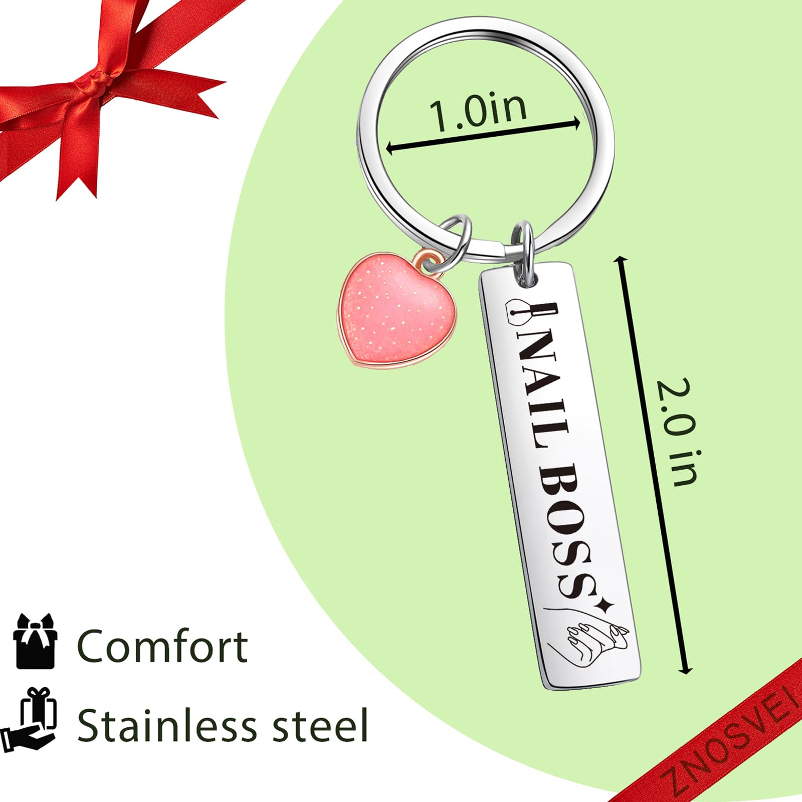 ZNOSVEI Nail Boss Thank You Keychain - Perfect Manicurist Graduation Gift for Nail Artists & Jewelry Lovers - Ideal for Salons, Appreciation Gifts & Special Occasions