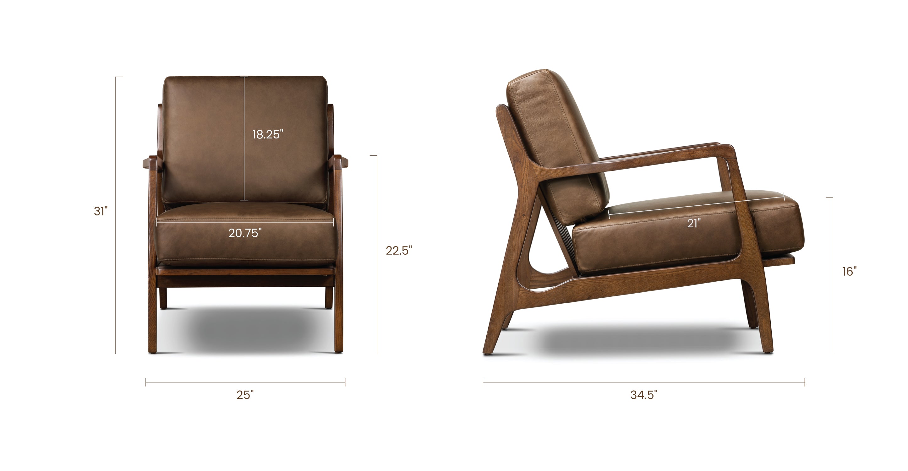 Premium Verity Genuine Leather Lounge Chair - Modern Comfort for Living Room, Office & Reading Nook - Perfect Relaxation & Stylish Home Decor