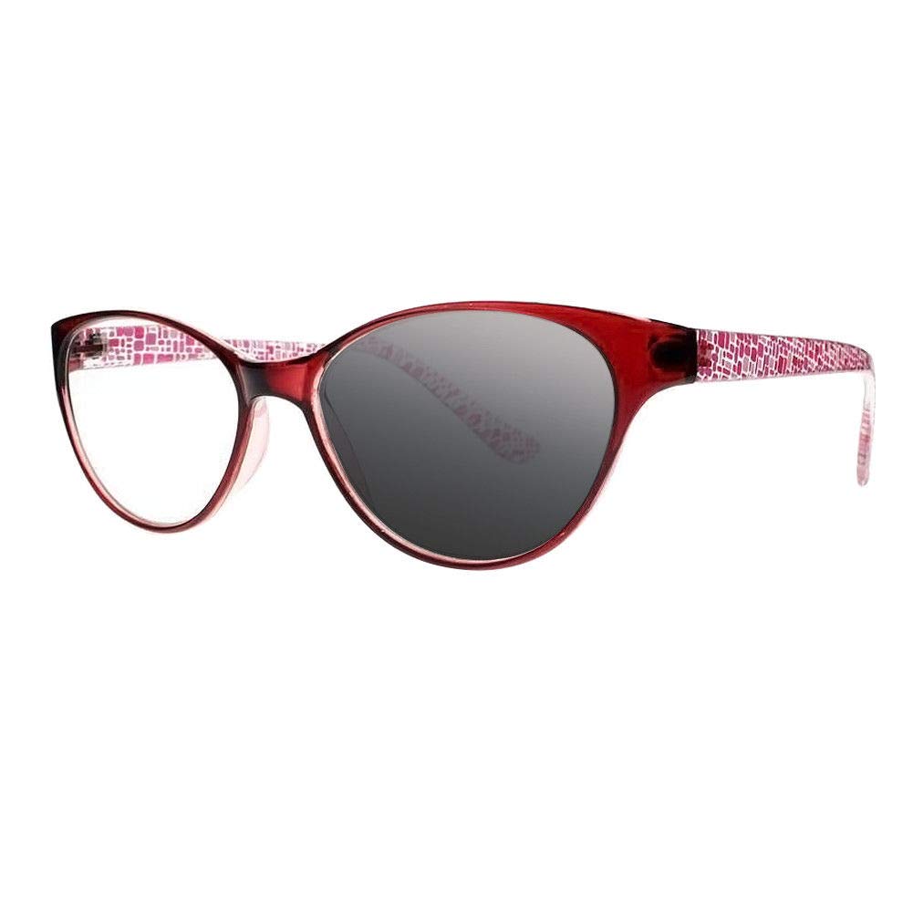 Women's Oversized Cat Eye Transition Photochromic Progressive Multifocal Reading Glasses & Sunglasses - Stylish Eyewear for Reading, Driving, and Outdoor Activities