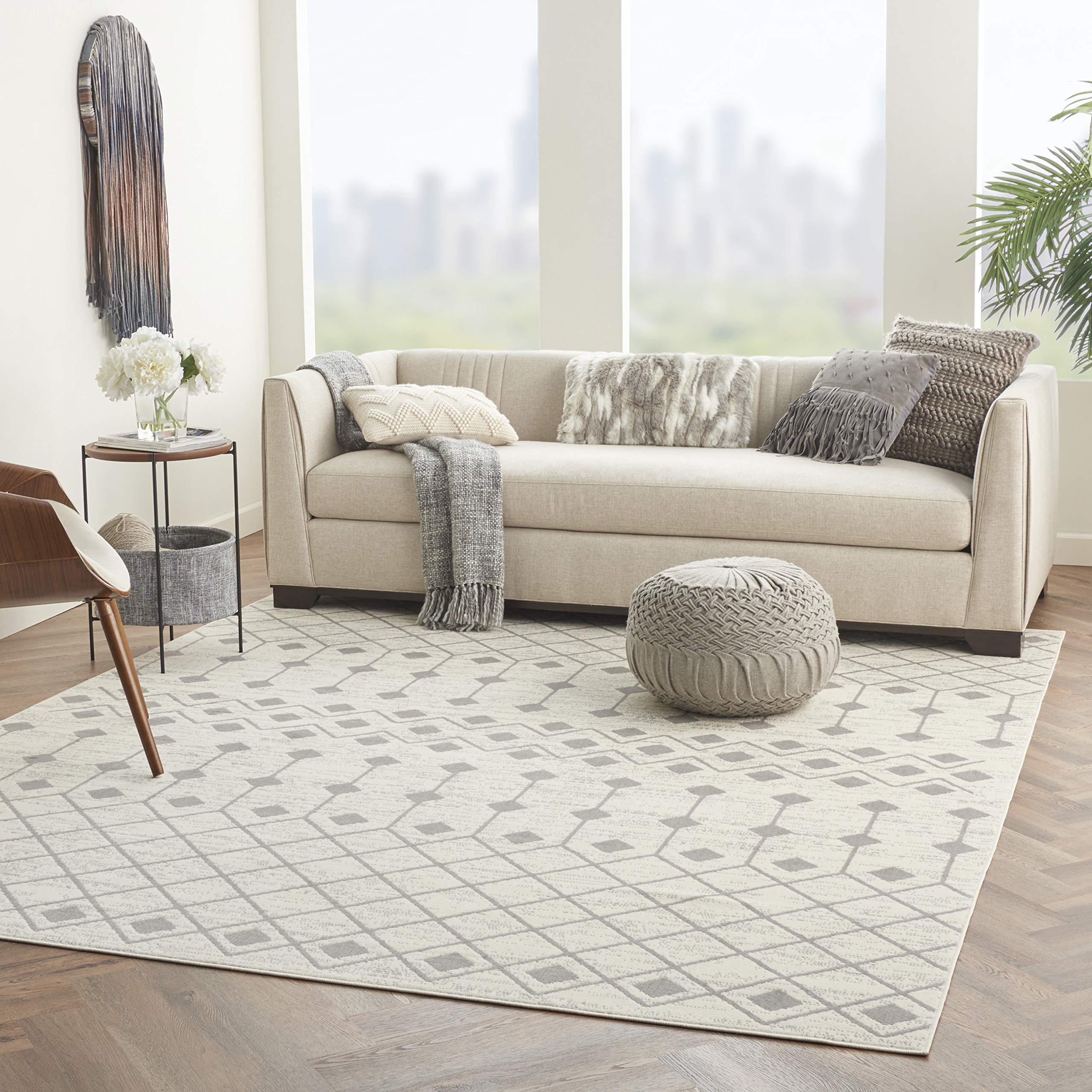 Nourison Grafix Moroccan Ivory/Grey 8'6