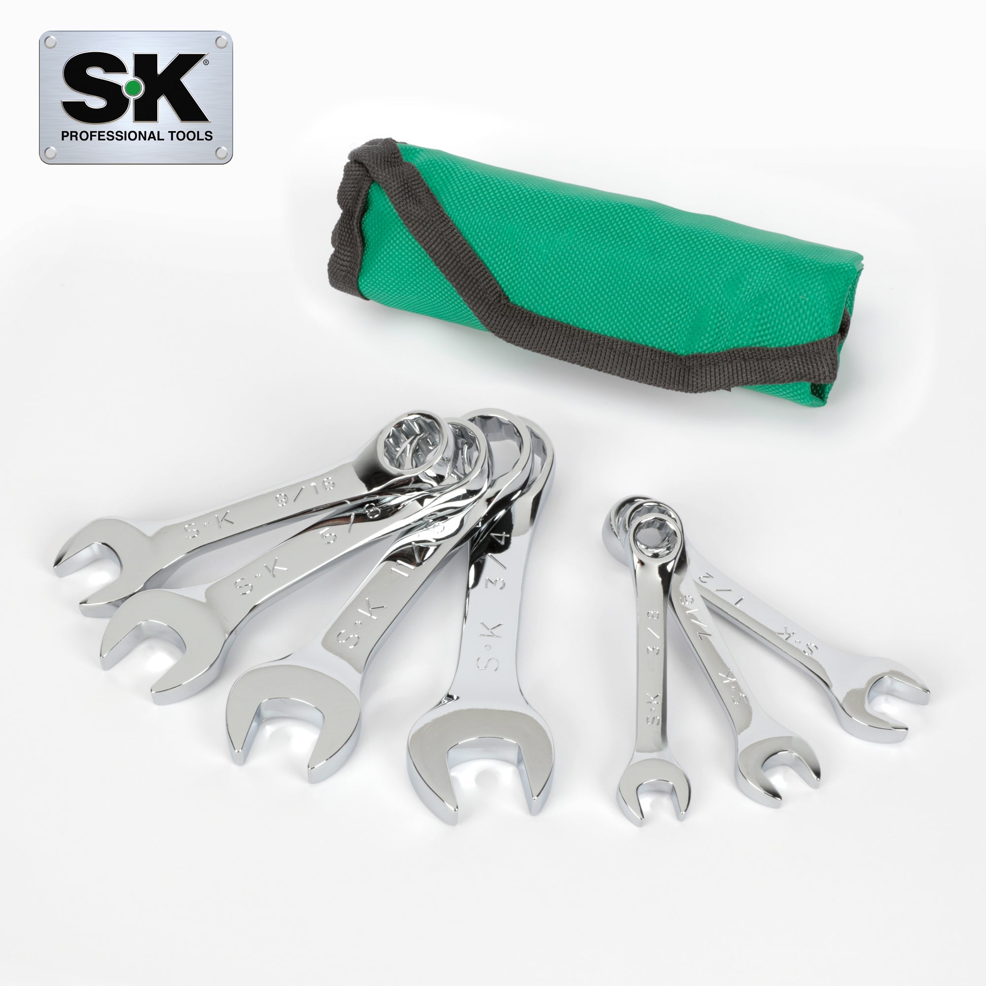 7-Piece SAE Short SuperKrome® 12-Point Combination Wrench Set - Perfect for Automotive Repair, DIY Projects & Tight Spaces