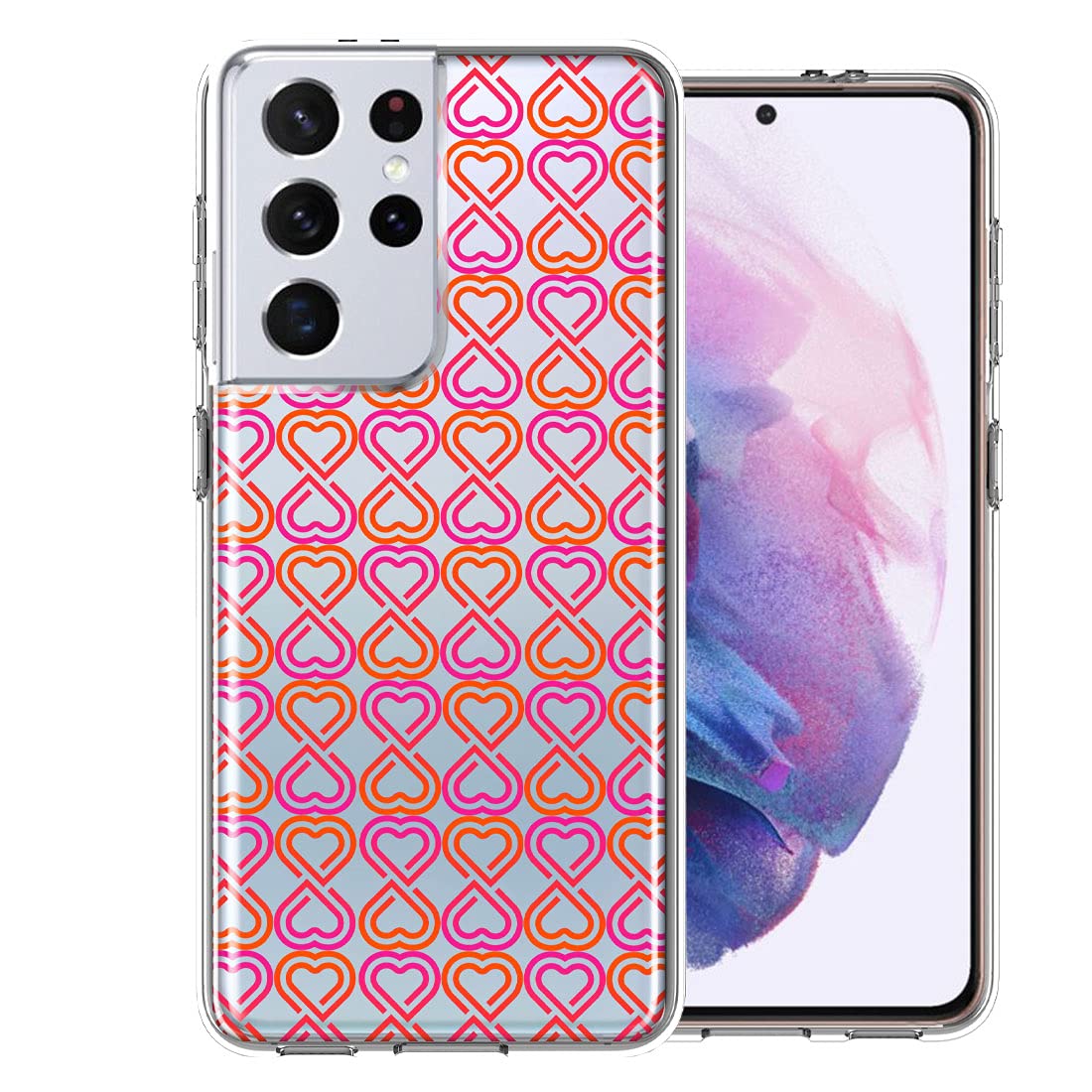 Samsung Galaxy S21 Ultra Phone Case - Infinity Hearts Design Double Layer Protective Cover for Shock Absorption | Perfect for Everyday Use, Travel & Outdoor Activities