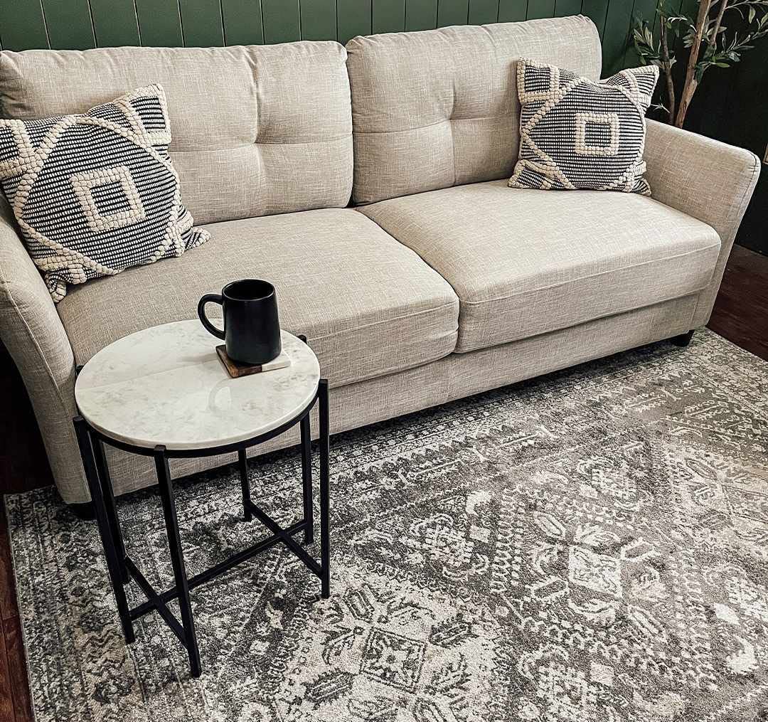Kingscourt Machine Washable Area Rug - Soft Living Room & Bedroom Carpet in Beige, Brown, Gray - 6'7