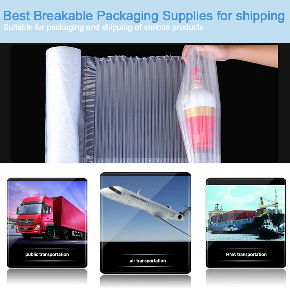 Best Inflatable Column Packing Paper for Moving Breakables - Extra Large Bubble, Thicker & Durable - Easy Tear for Safe Packing, Shipping & Moving (12x935ft/Roll) - Perfect for Home Moves, Fragile Item Protection & E-commerce Packaging