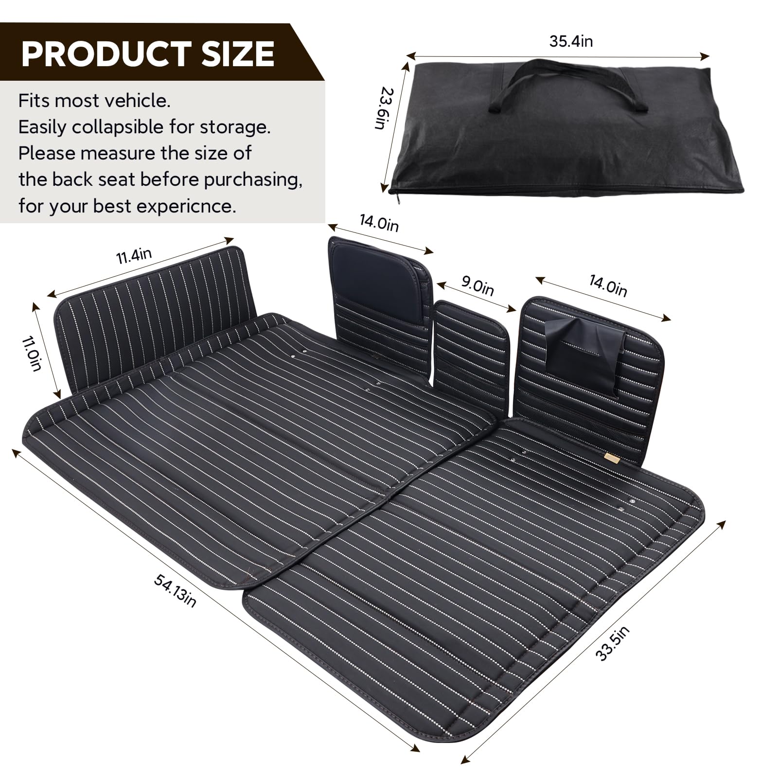 **Non-Inflatable Car Mattress for Camping & Travel - Foldable Backseat Bed for SUV, Truck, Car - Adjustable Bracket for Kids & Pets - Perfect for Road Trips, Outdoor Adventures & Pet Travel**