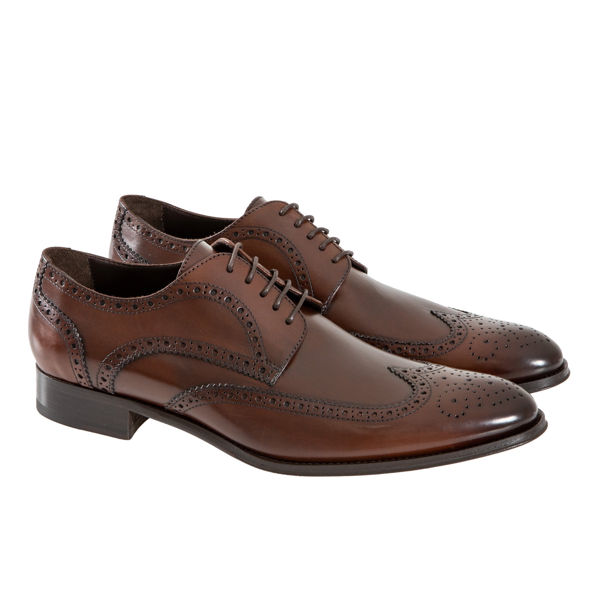 HENRY SARTORIAL Men's Classic Brown Brogue Derby Shoes - Formal & Casual Dress Shoes for Office, Wedding & Business Occasions