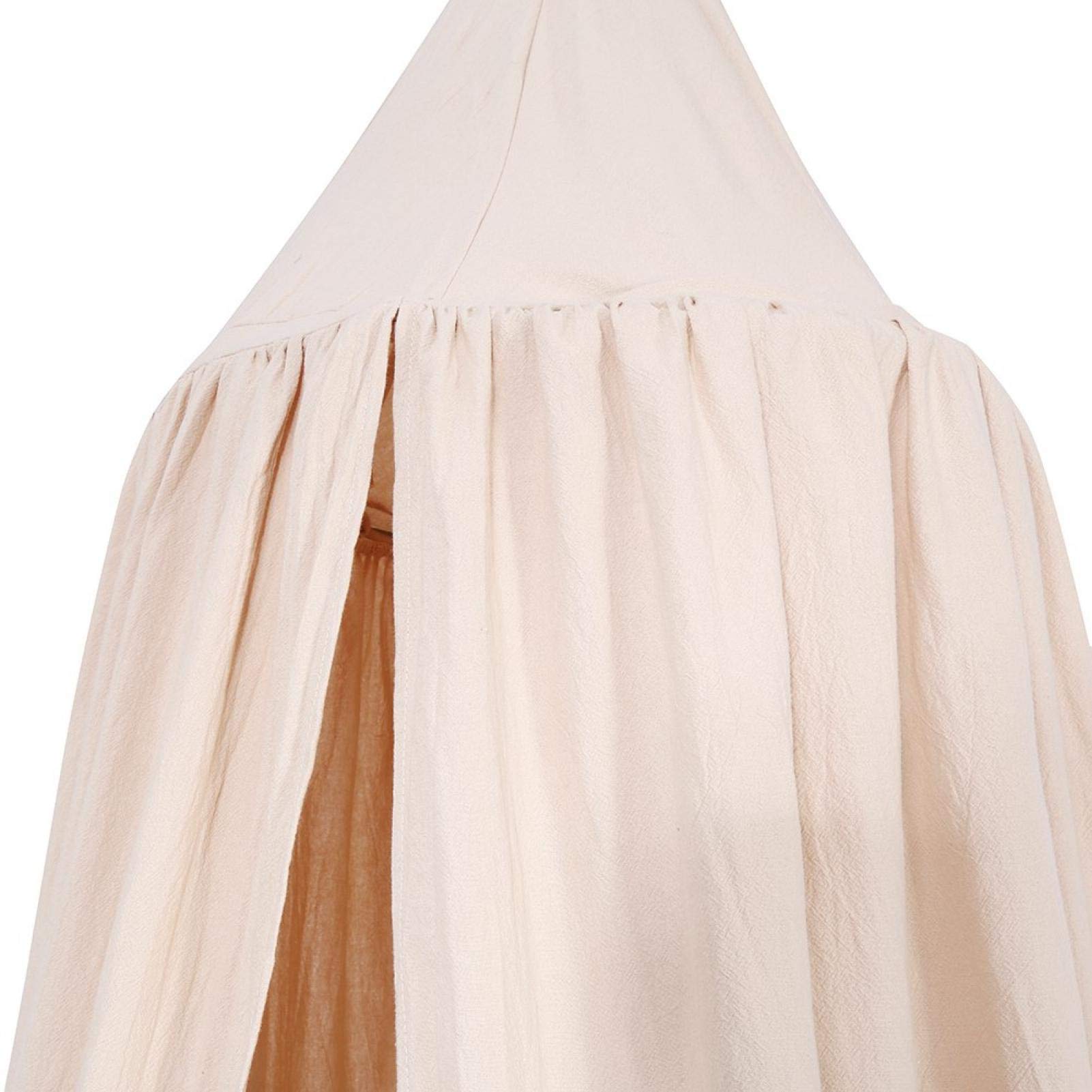 **Voluxe Round Dome Hanging Bed Canopy for Kids - Khaki Princess Canopy Curtains, Girls' Bedroom Decor, Perfect for Birthday Gifts & Dreamy Sleepovers**