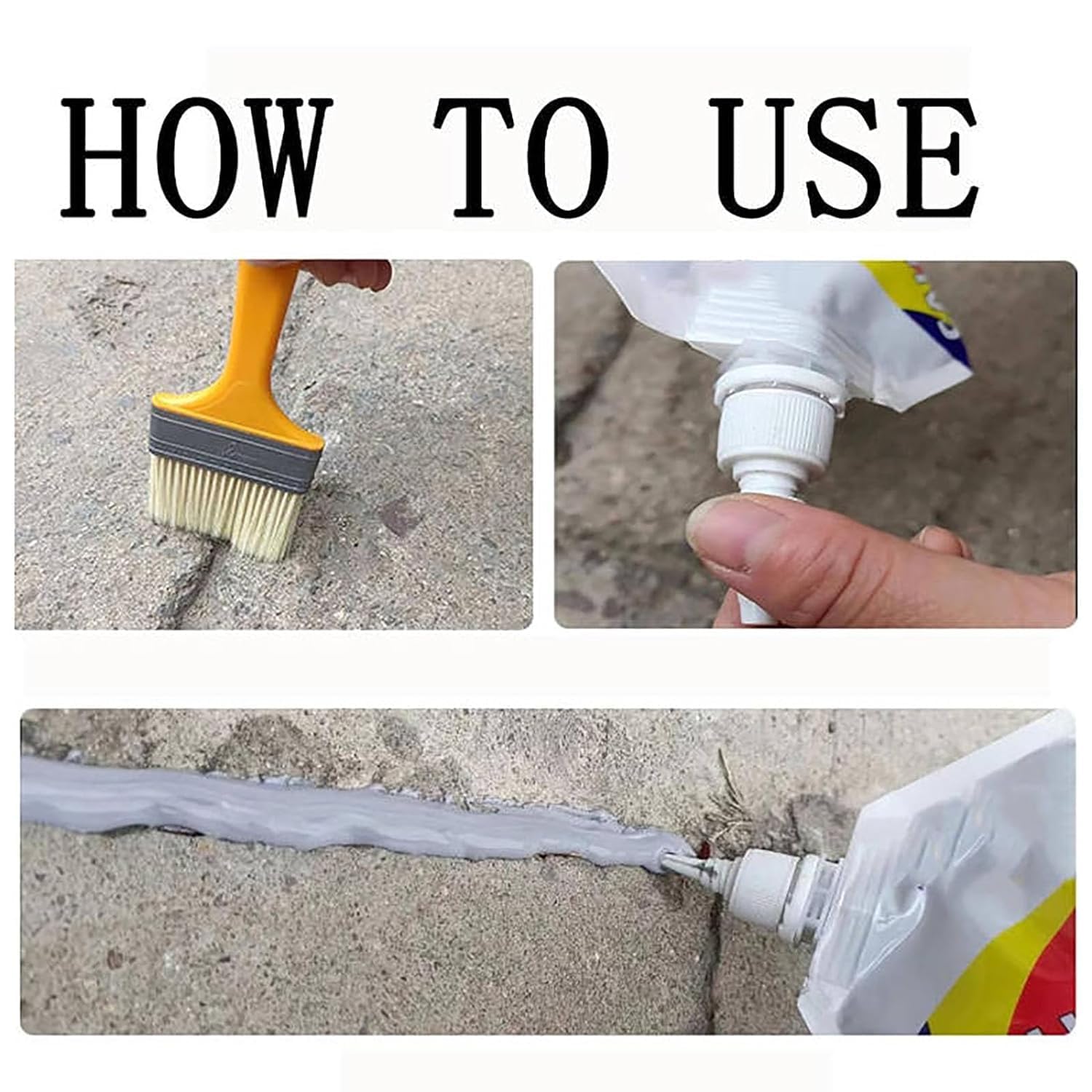 Concrete Crack Filler & Waterproof Sealant - Caulking Glue for Roof, Wall & Floor Repair - Leak Proof Sealer for Concrete Surfaces (1 Pack) - Ideal for Home Foundation, Basement & Driveway Repairs