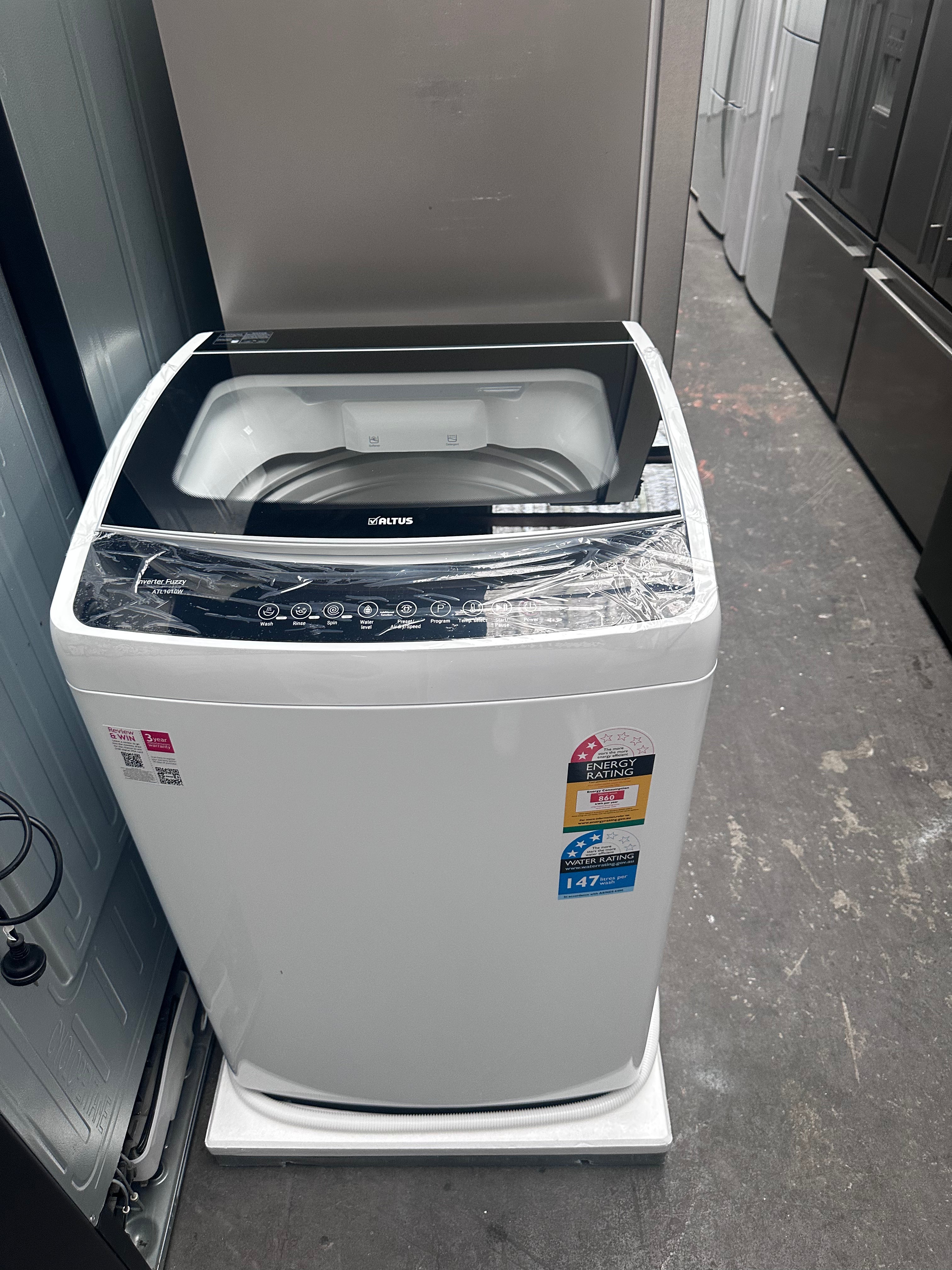 Brand New Altus 10kg Top Load Washing Machine ATL1010W with 3-Year Warranty - Perfect for Small Apartments, Laundry Rooms & Compact Spaces