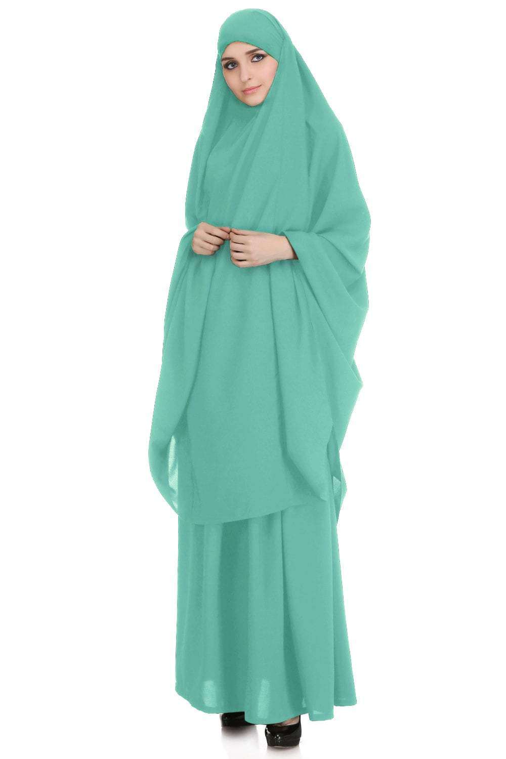 Free Size Jilbab/Khimar & Skirt Set - Breathable Nida Fabric for Muslim Women - Perfect for Prayer, Daily Wear & Special Occasions