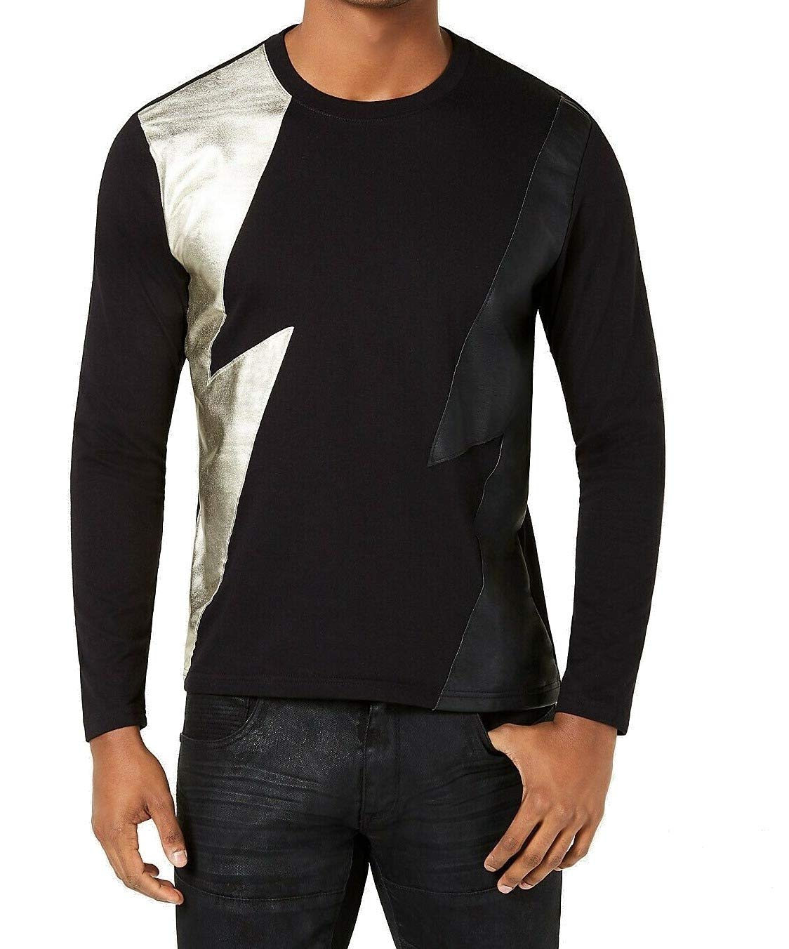 I-N-C Men's Lightning Basic T-Shirt - Soft Cotton Crew Neck Tee for Casual Wear (Black, X-Large) | Perfect for Everyday Outfits, Gym & Lounge