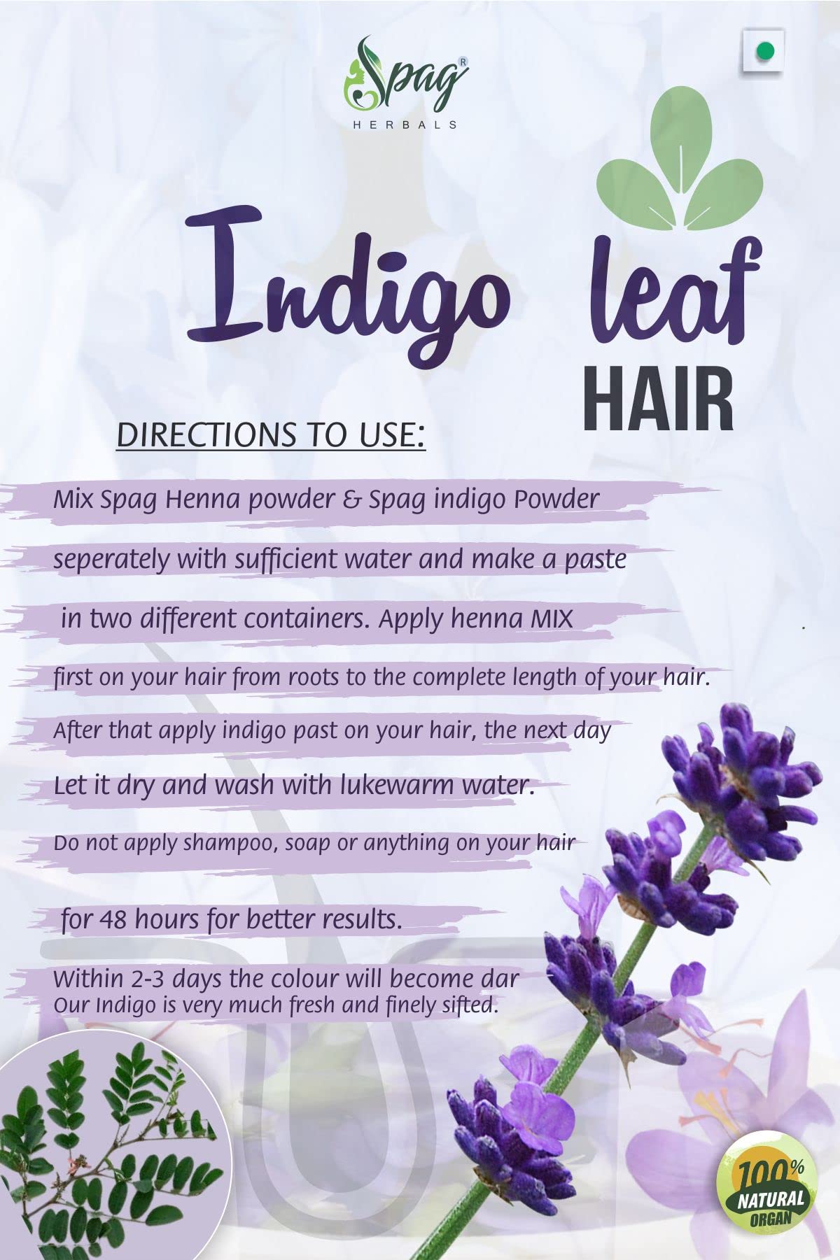 Premium Organic Indigo Powder for Natural Hair Care & Strength - 250g | Chemical-Free Herbal Hair Dye & Gray Coverage | Perfect for DIY Hair Masks, Henna Blends & Ayurvedic Treatments