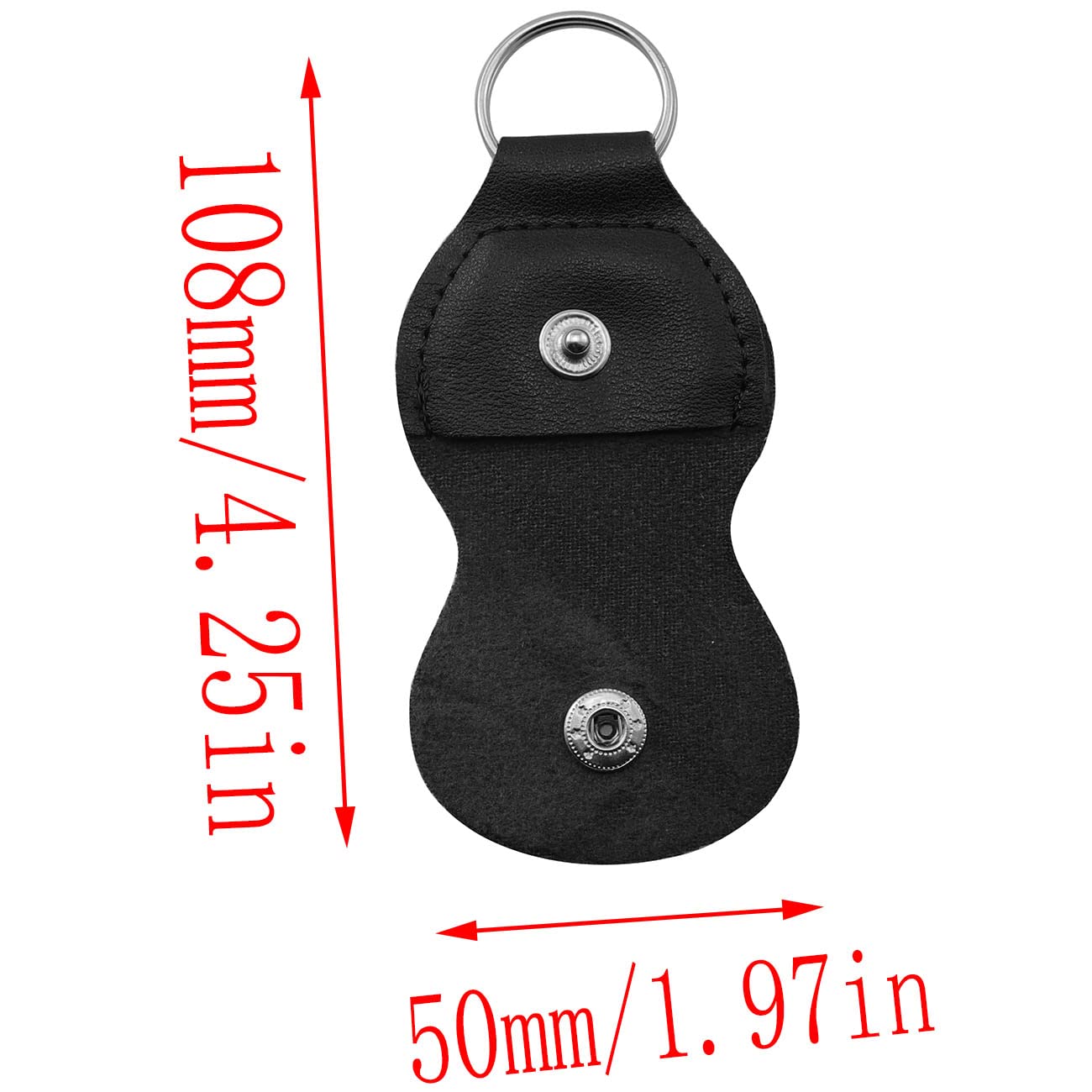 6-Piece Leather Guitar Picks Holder Case with Keychain - Black Plectrum Buckle for Guitar Accessories - Perfect for Musicians, Guitarists & Travel Use