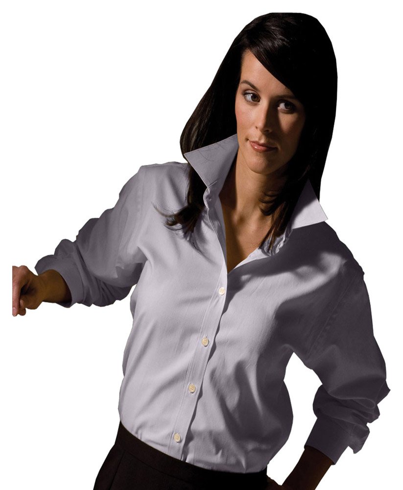 Edwards Garment Women's Classic No Pocket Two-Button Pinpoint Oxford Dress Shirt - Perfect for Office Wear & Business Casual Outfits