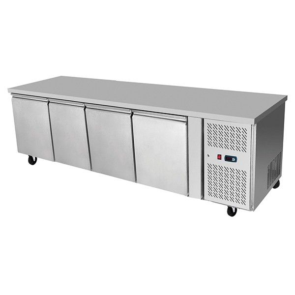 Atosa EPF3442 Commercial 4-Door Refrigerated Prep Table - Stainless Steel Food Prep Station for Restaurants, Delis & Catering Businesses