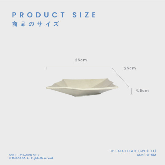 10-Piece Salad Plate Set - 6 Plates per Pack (12 Packs per Carton) - AS5810 6M - Perfect for Dinner Parties, Picnics & Restaurant Use
