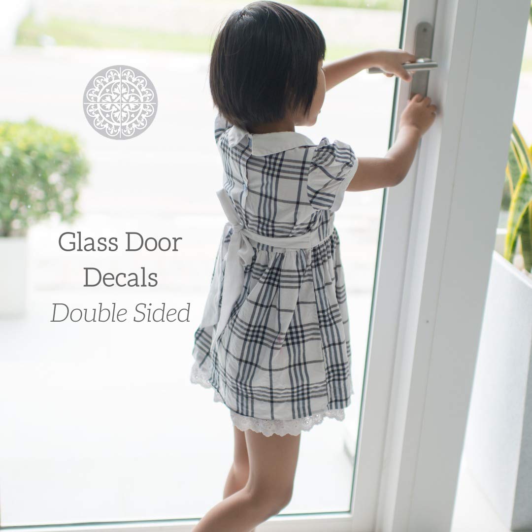 Double-Sided Glass Door Safety Decals - Anti-Collision Stickers for Home & Office (Set of 2, Mountain Design) - Prevent Accidents on Glass Doors & Windows