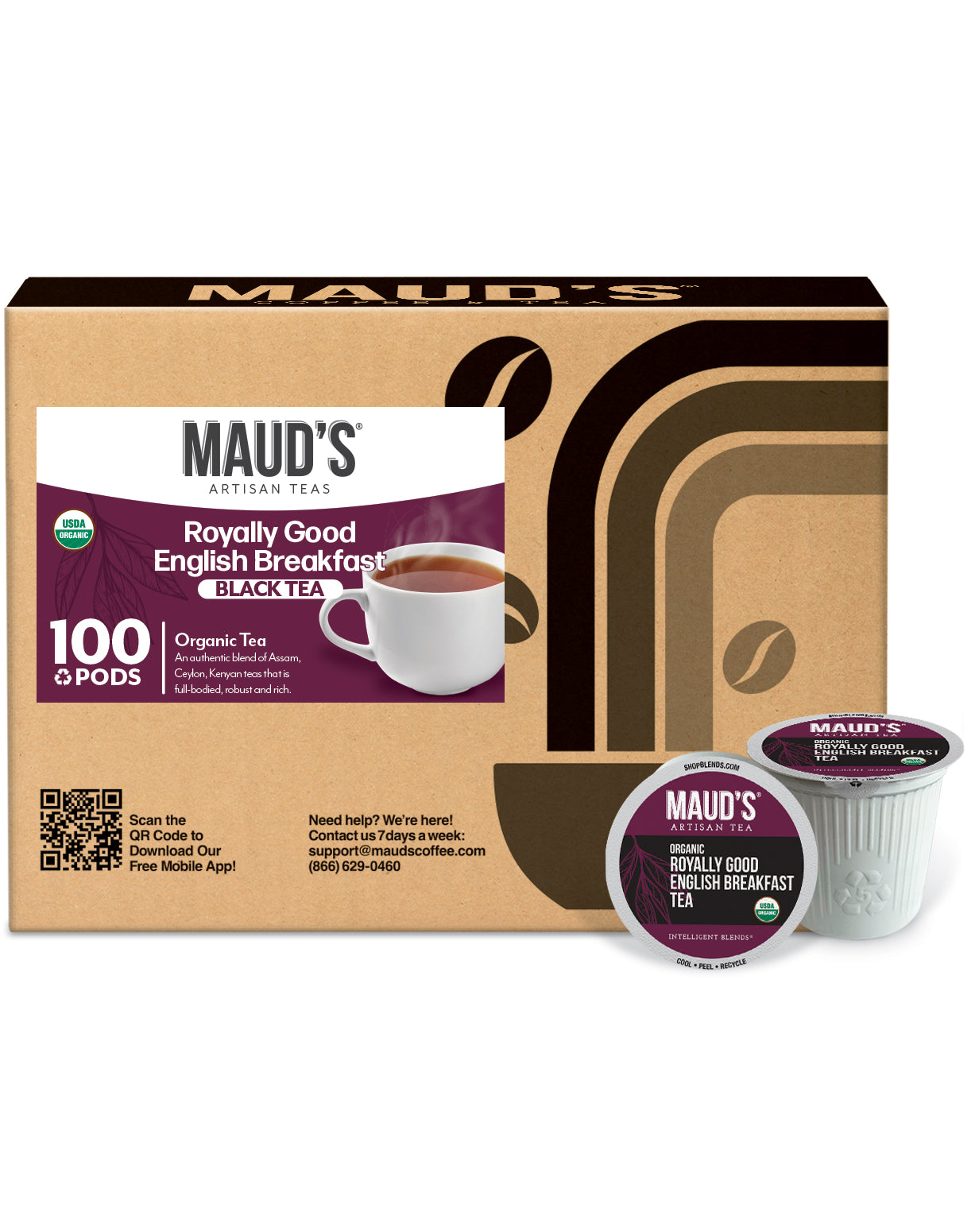 Organic English Breakfast Tea Pods by Maud's - Premium Loose Leaf Tea for Keurig & Nespresso - Perfect for Morning Boost & Afternoon Relaxation