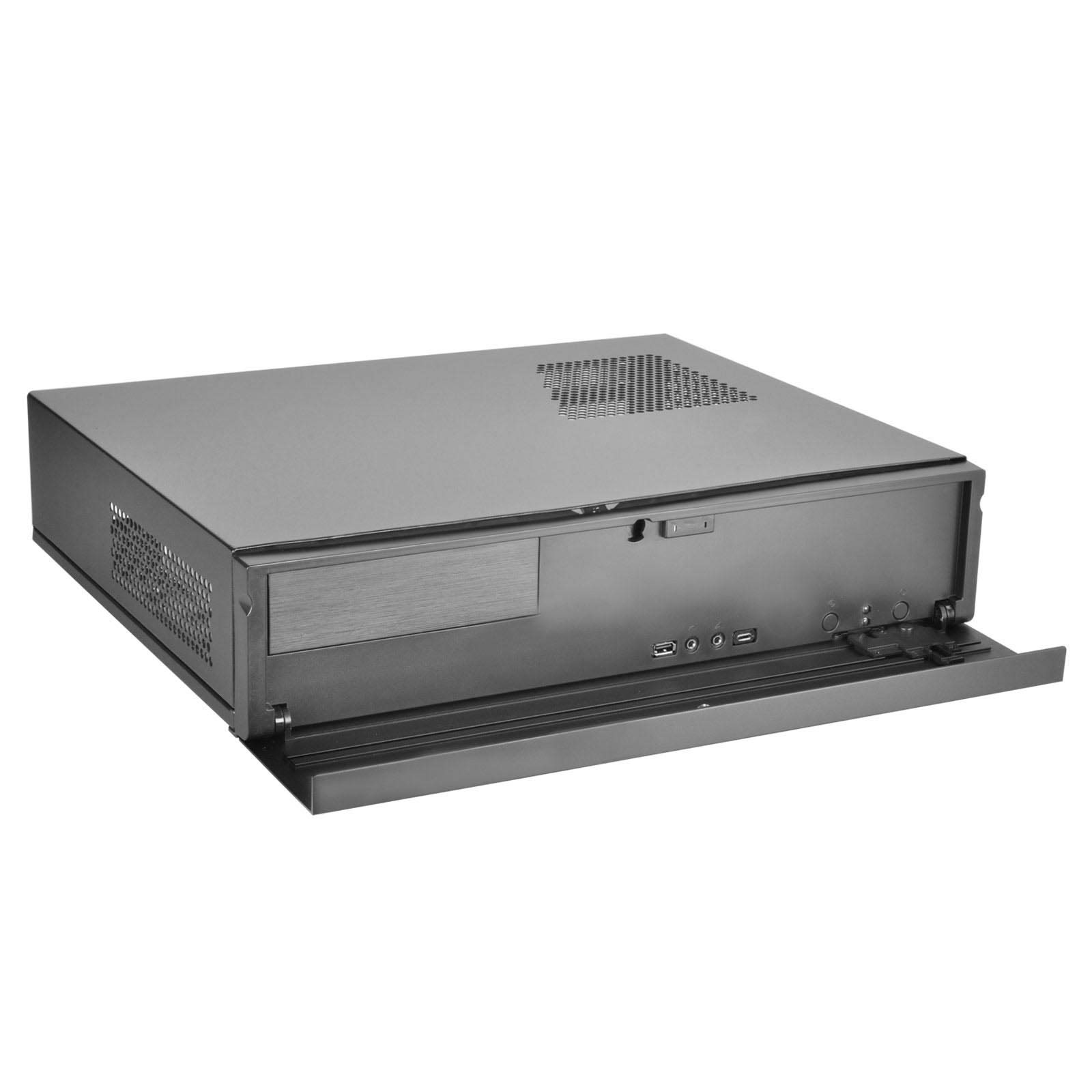 SilverStone Technology SST-ML04B-C Slim Black Micro ATX HTPC Case with Lockable Design & Front Panel USB Type-C Port - Perfect for Home Theater PC Builds and Compact Gaming Setups