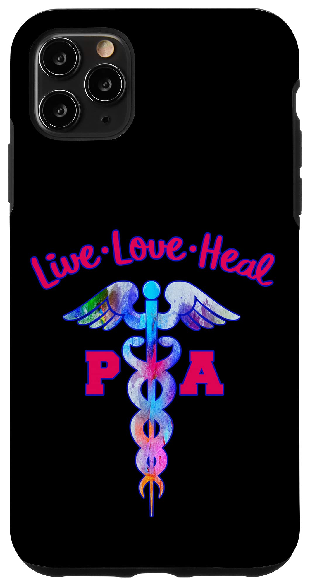 iPhone 11 Pro Max Case with Caduceus Medical Symbol - Live Love Heal Design for Graduation, Appreciation & Medical Professionals - Perfect for Doctors, Nurses, Students & Healthcare Workers