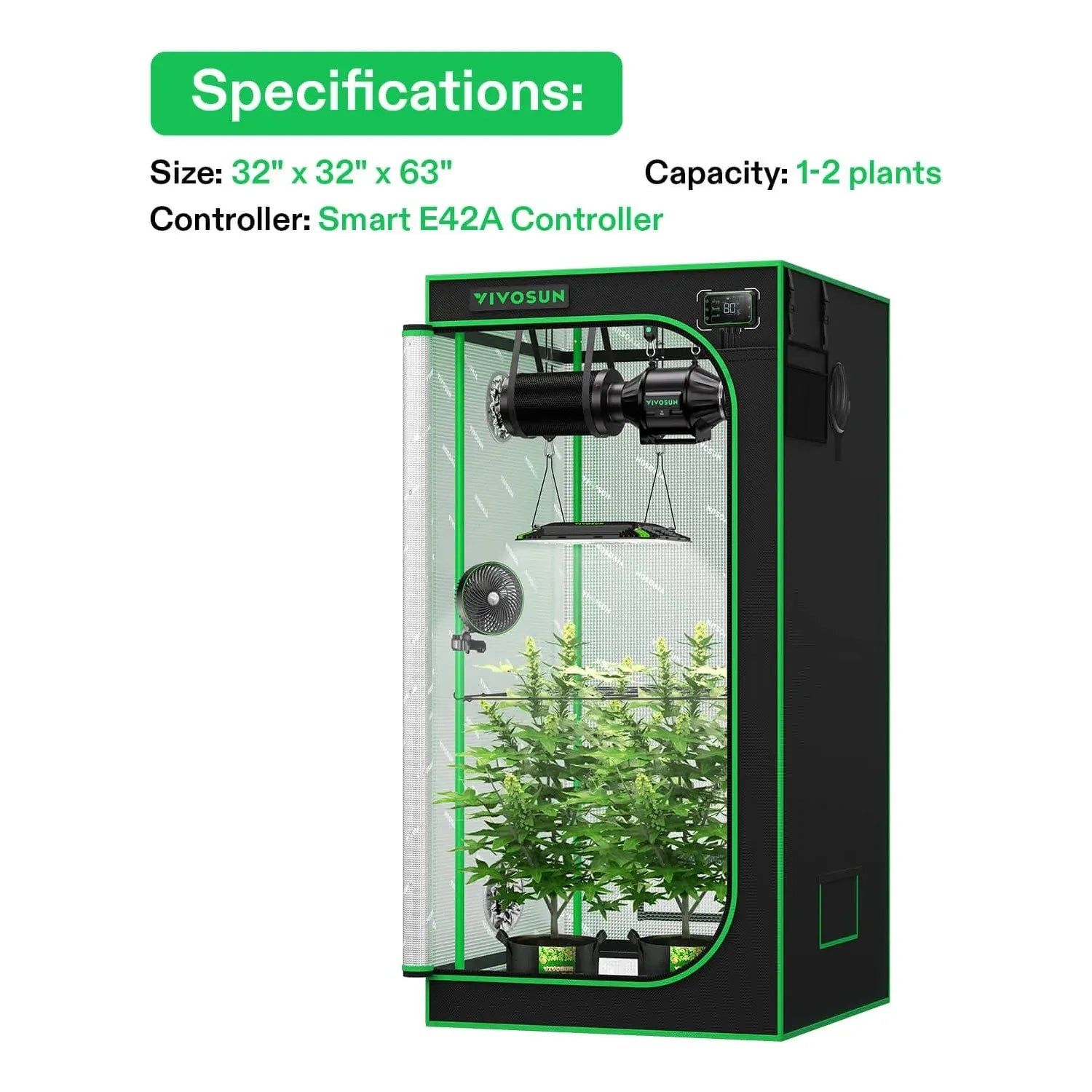 Vivosun Smart Grow Tent Kit Pro 2 Plant T4 | 2.7' x 2.7' Indoor Hydroponic System with LED Grow Light - Perfect for Home Gardening, Herbs & Small Plants