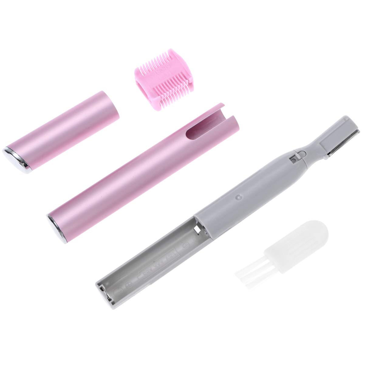 3pcs Electric Eyebrow Trimmer & Facial Hair Remover for Women - Painless Eyebrow Scissors & Shaver with Precision Blades, Pink | Perfect for Eyebrow Shaping, Facial Hair Removal & Grooming at Home