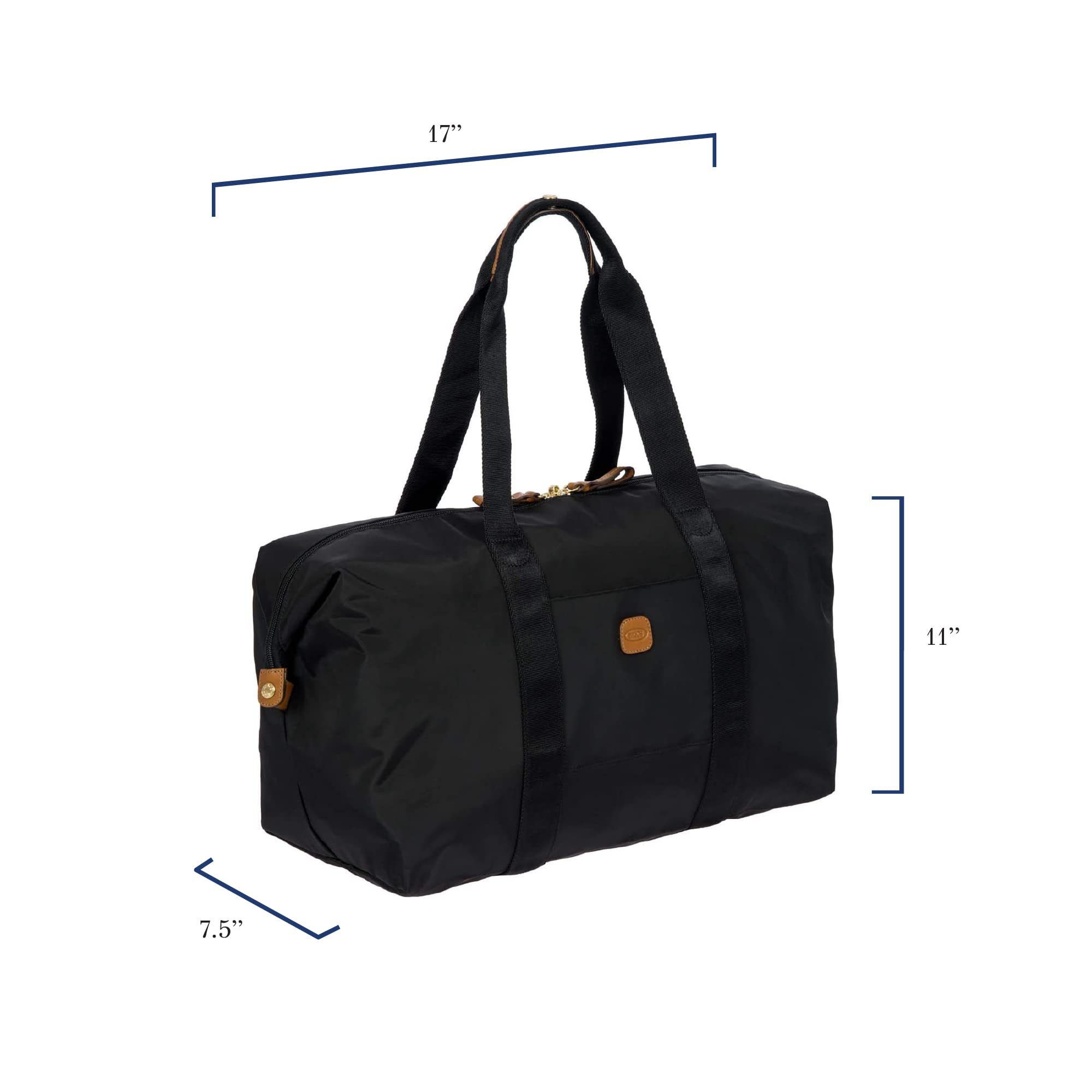 Bric's X-Bag/X-Travel 2.0 Foldable Duffel Bag - 18 Inch Carry On Luggage & Overnight Travel Bag - Lightweight & Durable - Perfect for Air Travel, Gym, Weekend Getaways (Black)