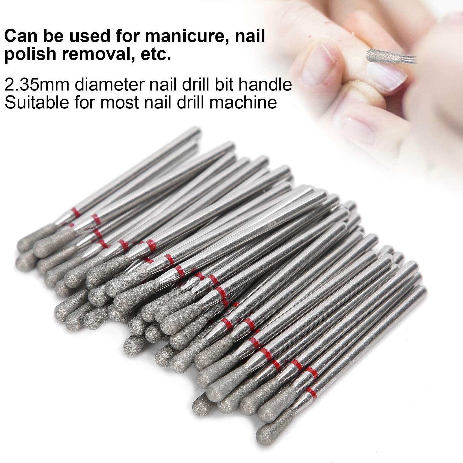 2-Piece Nail Drill Bit Set with 50pcs Professional Manicure Accessories - Nail Polisher, Grinding Heads for Women - Perfect for Home Salon & DIY Nail Care