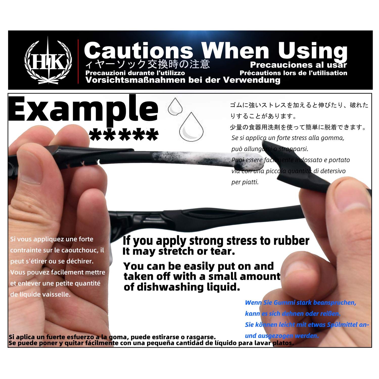 HKUCO Replacement Rubber Kit for Oakley Split Jacket Sunglasses - Nose Pads, Temple Shocks, and Gaskets - Perfect for Outdoor Sports, Running, and Cycling