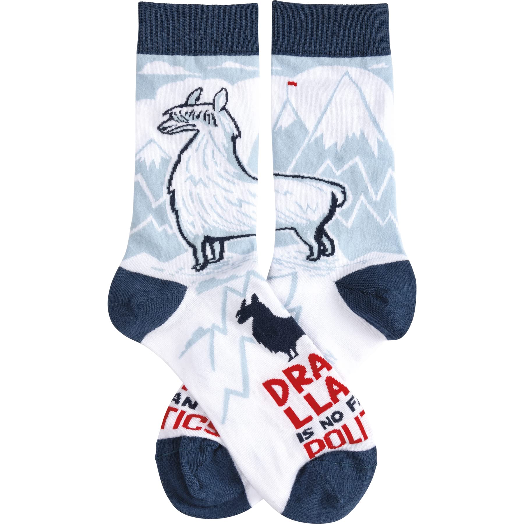 Drama Llama Socks - Funny No Politics Socks for Men & Women - Perfect for Gifts, Casual Wear & Office Humor