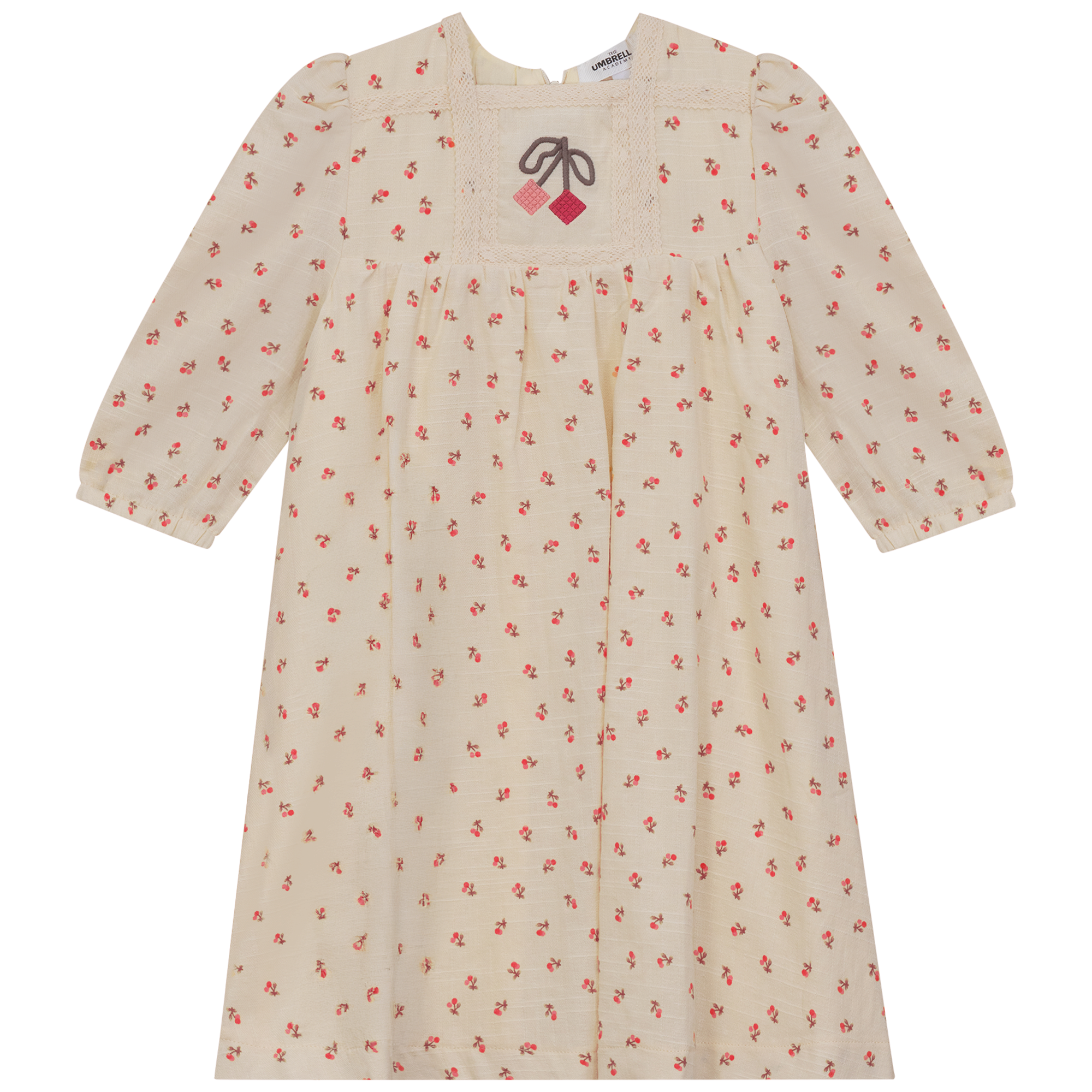 Cherry Printed Linen Dress for Women - Floral Summer Dress with Short Sleeves - Perfect for Beach Vacation, Garden Party & Casual Outings