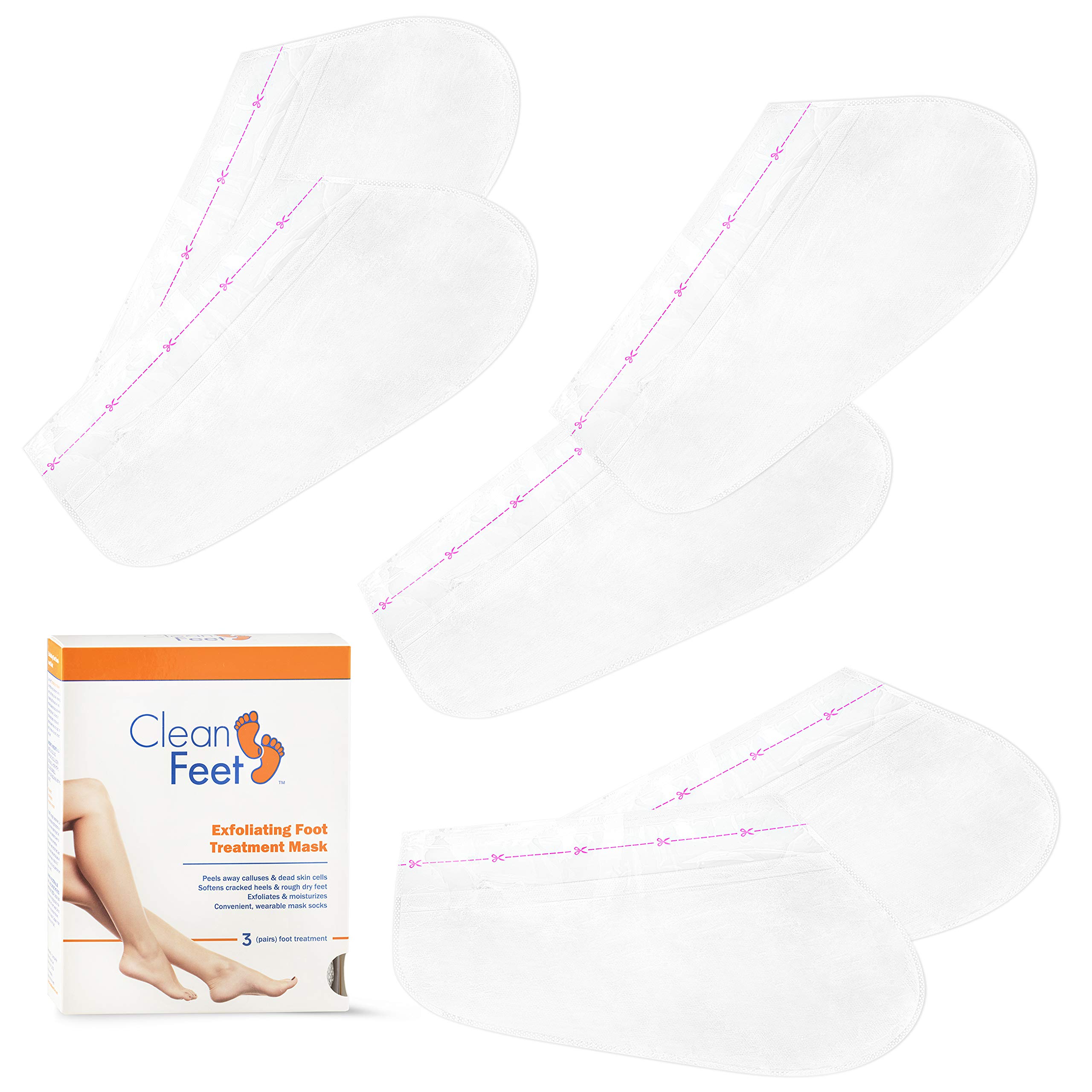 Exfoliating Foot Mask for Callus & Dead Skin Removal - Softens Feet for Men & Women | 3 Pairs Spa Treatment | Perfect for Pedicure, At-Home Foot Care & Cracked Heel Repair